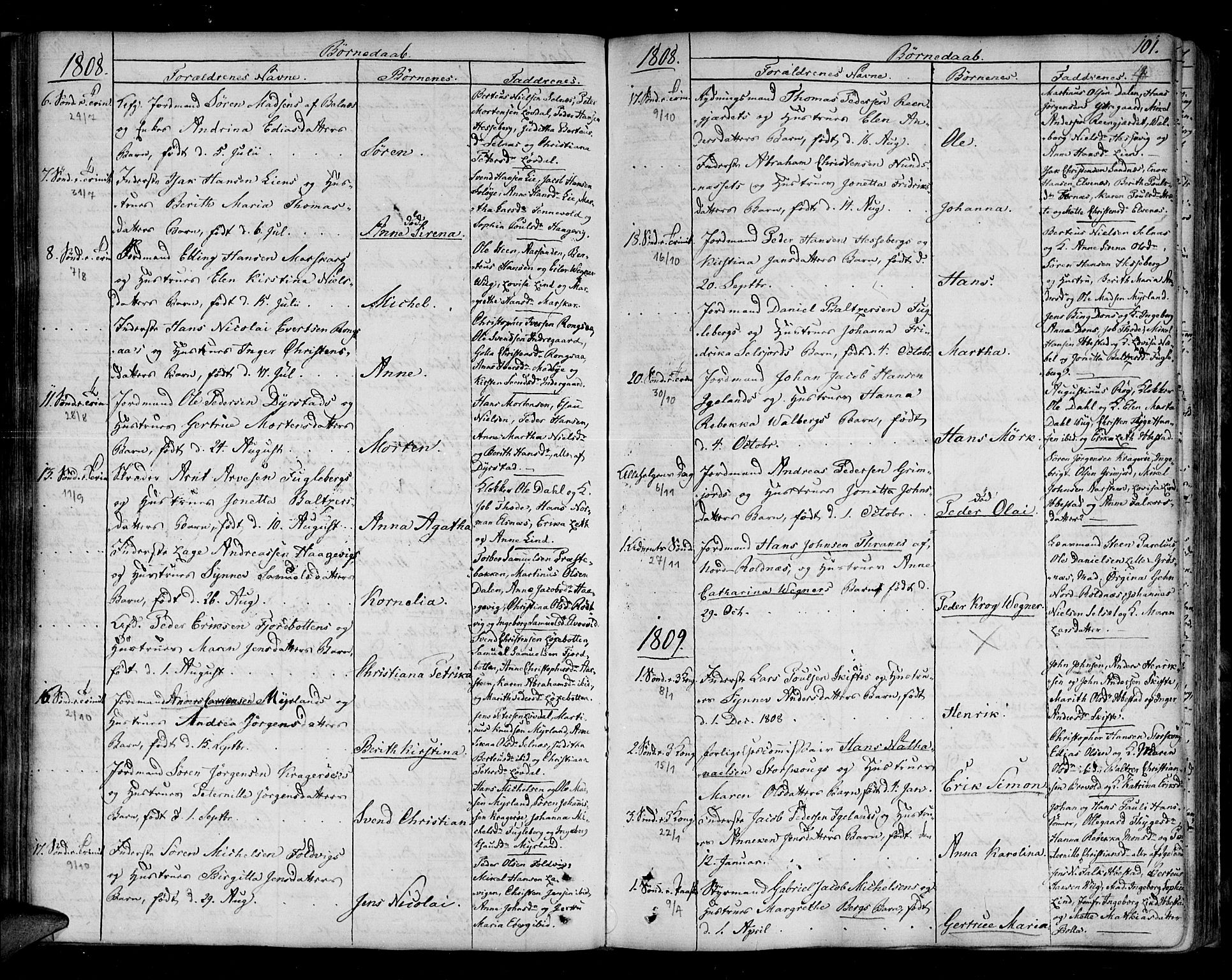 Ibestad sokneprestembete, SATØ/S-0077/H/Ha/Haa/L0004kirke: Parish register (official) no. 4, 1801-1824, p. 101