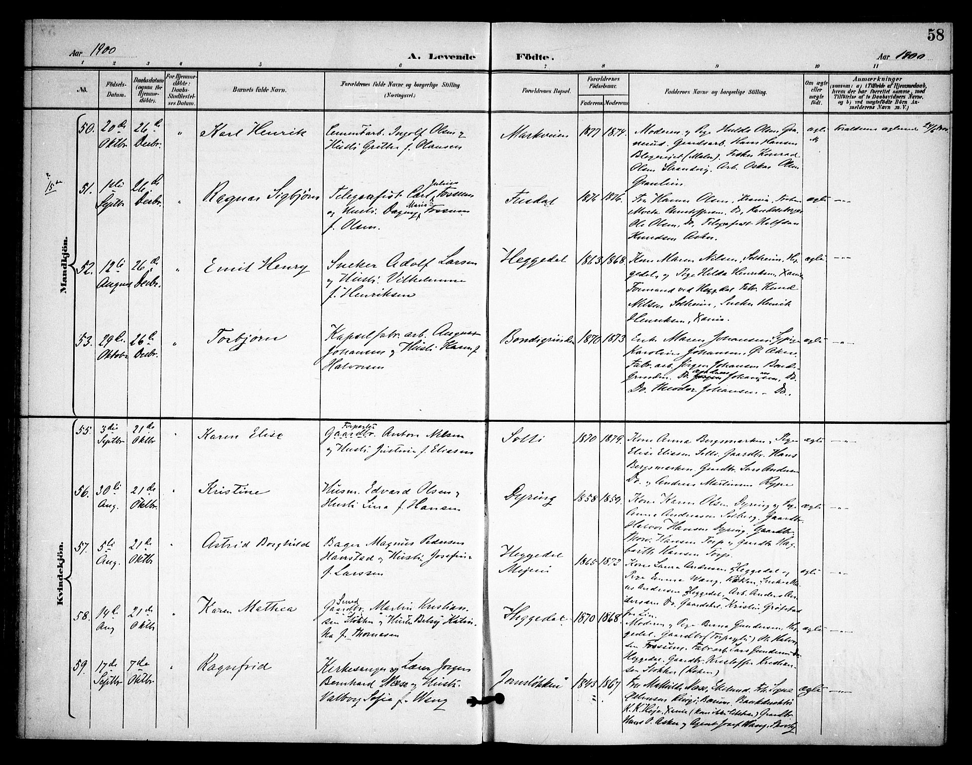 Asker prestekontor Kirkebøker, AV/SAO-A-10256a/F/Fa/L0015: Parish register (official) no. I 15, 1896-1915, p. 58