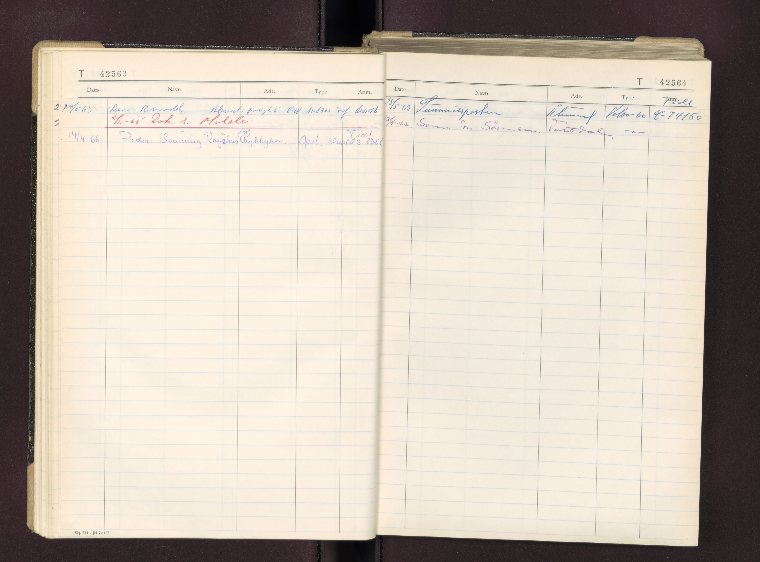 Møre og Romsdal vegkontor - Ålesund trafikkstasjon, AV/SAT-A-4099/F/Fc/L0038: Bilregister; T 42500 - T 42999, 1960-1970
