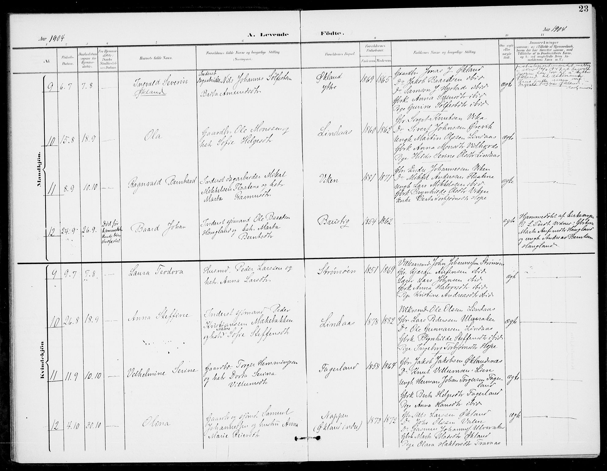 Sveio Sokneprestembete, SAB/A-78501/H/Haa: Parish register (official) no. C 3, 1899-1916, p. 23