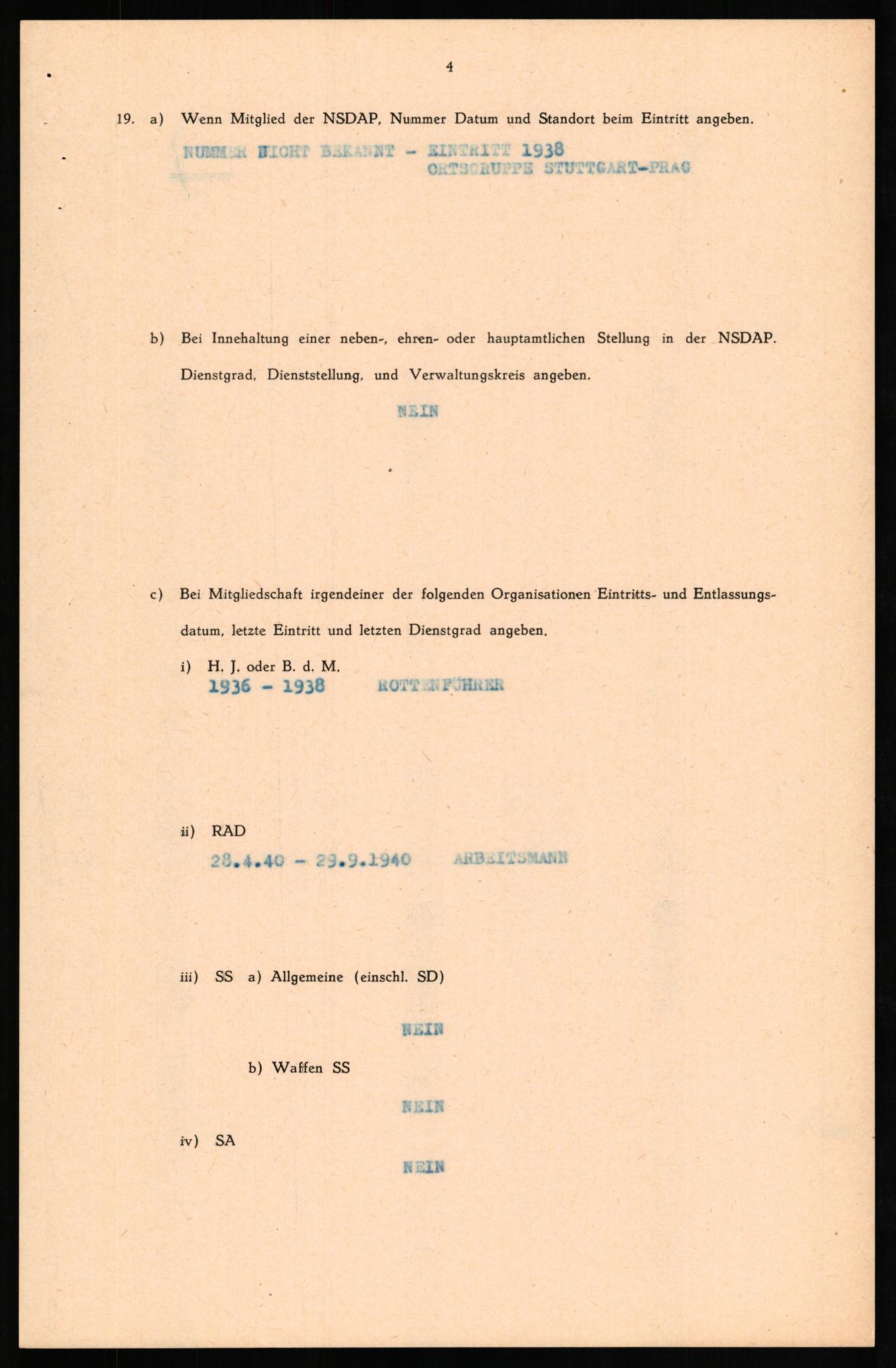 Forsvaret, Forsvarets overkommando II, AV/RA-RAFA-3915/D/Db/L0021: CI Questionaires. Tyske okkupasjonsstyrker i Norge. Tyskere., 1945-1946, p. 82