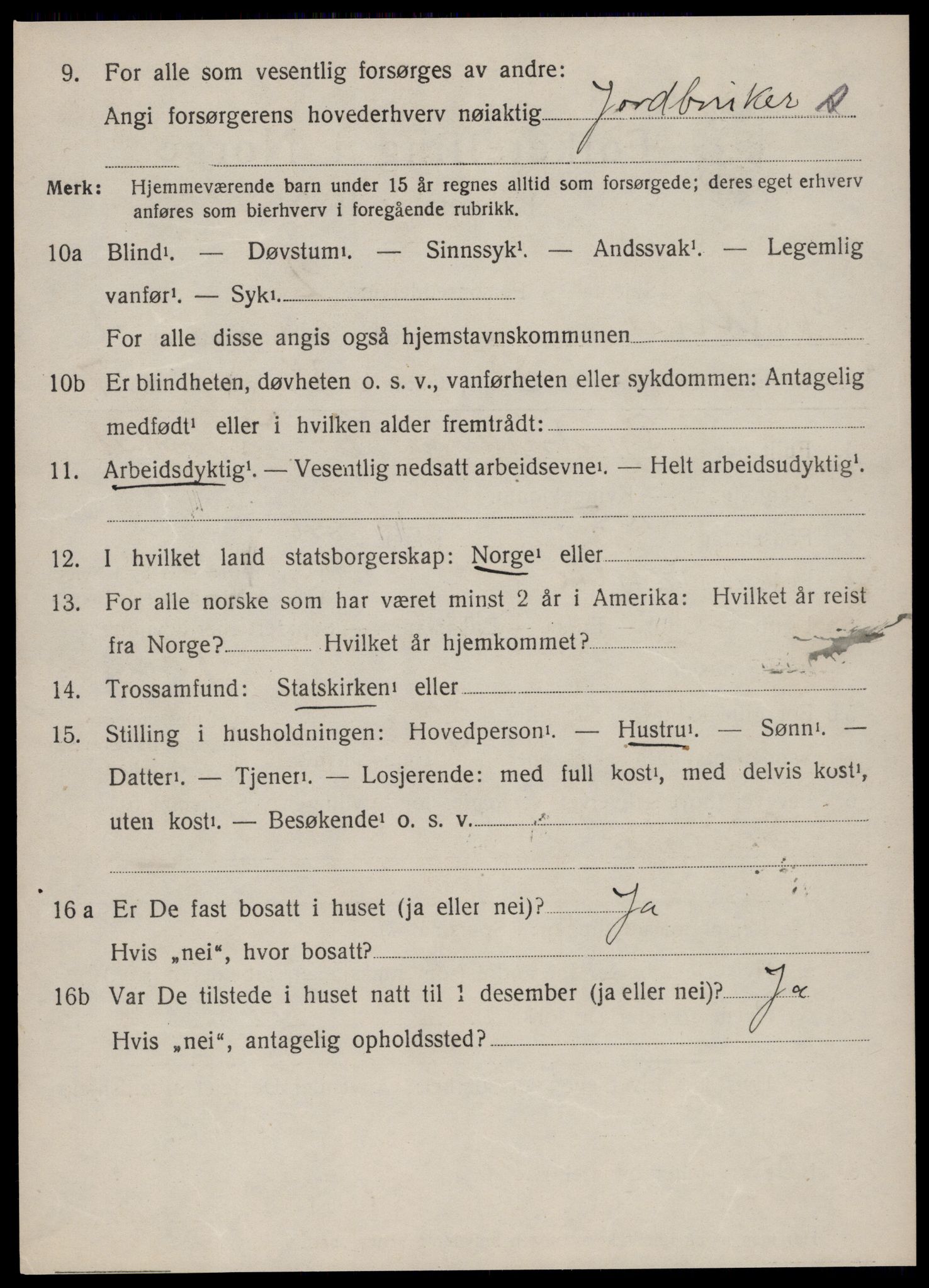 SAT, 1920 census for Vestnes, 1920, p. 1870