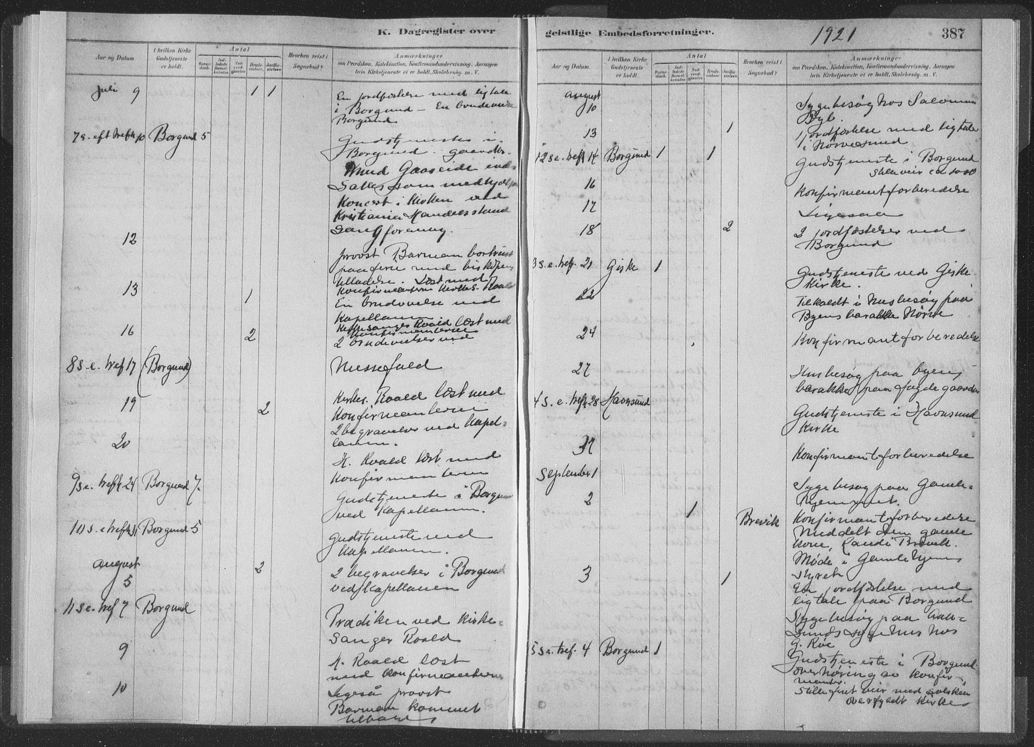 Ministerialprotokoller, klokkerbøker og fødselsregistre - Møre og Romsdal, AV/SAT-A-1454/528/L0404: Parish register (official) no. 528A13II, 1880-1922, p. 387