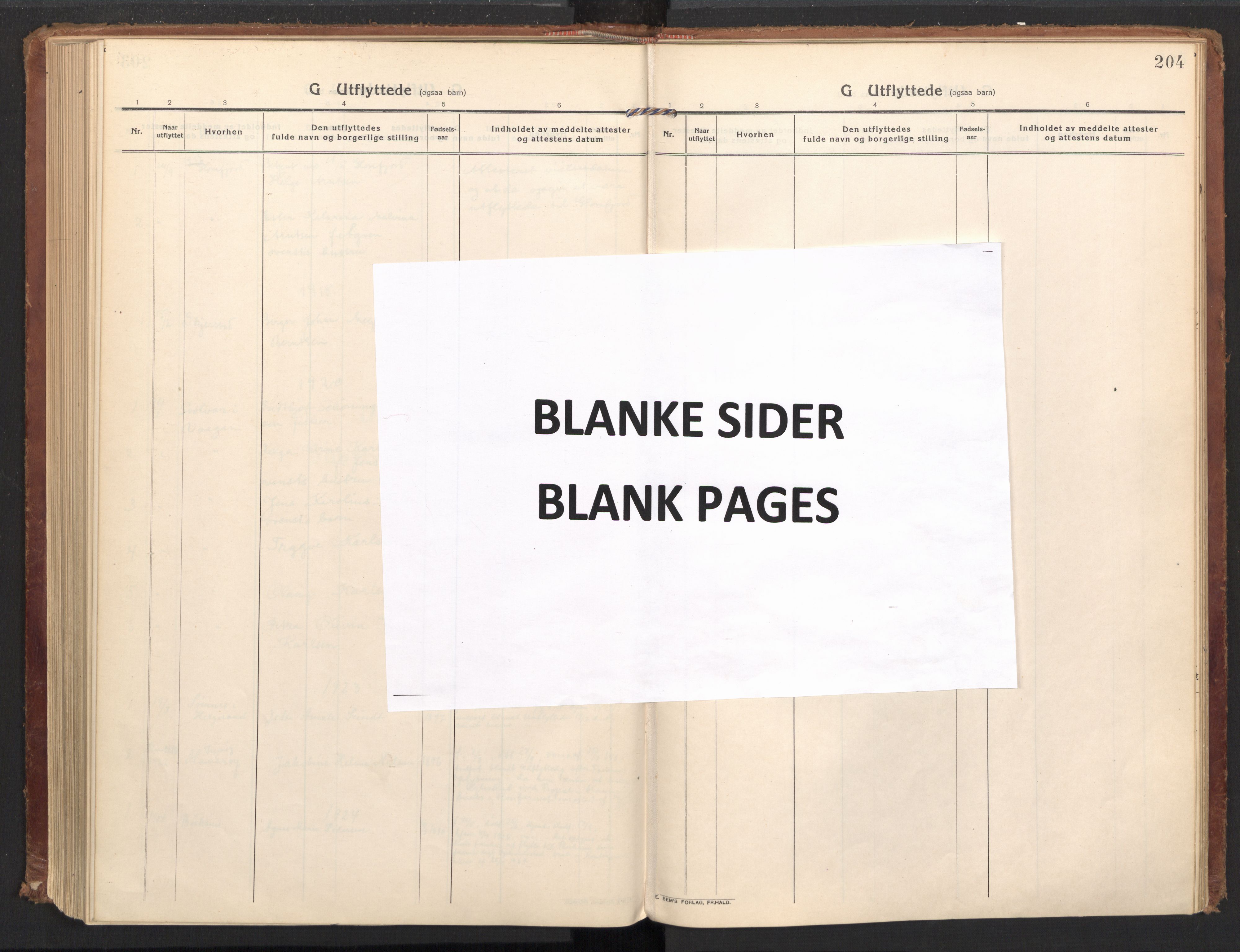 Ministerialprotokoller, klokkerbøker og fødselsregistre - Nordland, AV/SAT-A-1459/885/L1210: Parish register (official) no. 885A10, 1916-1926, p. 204