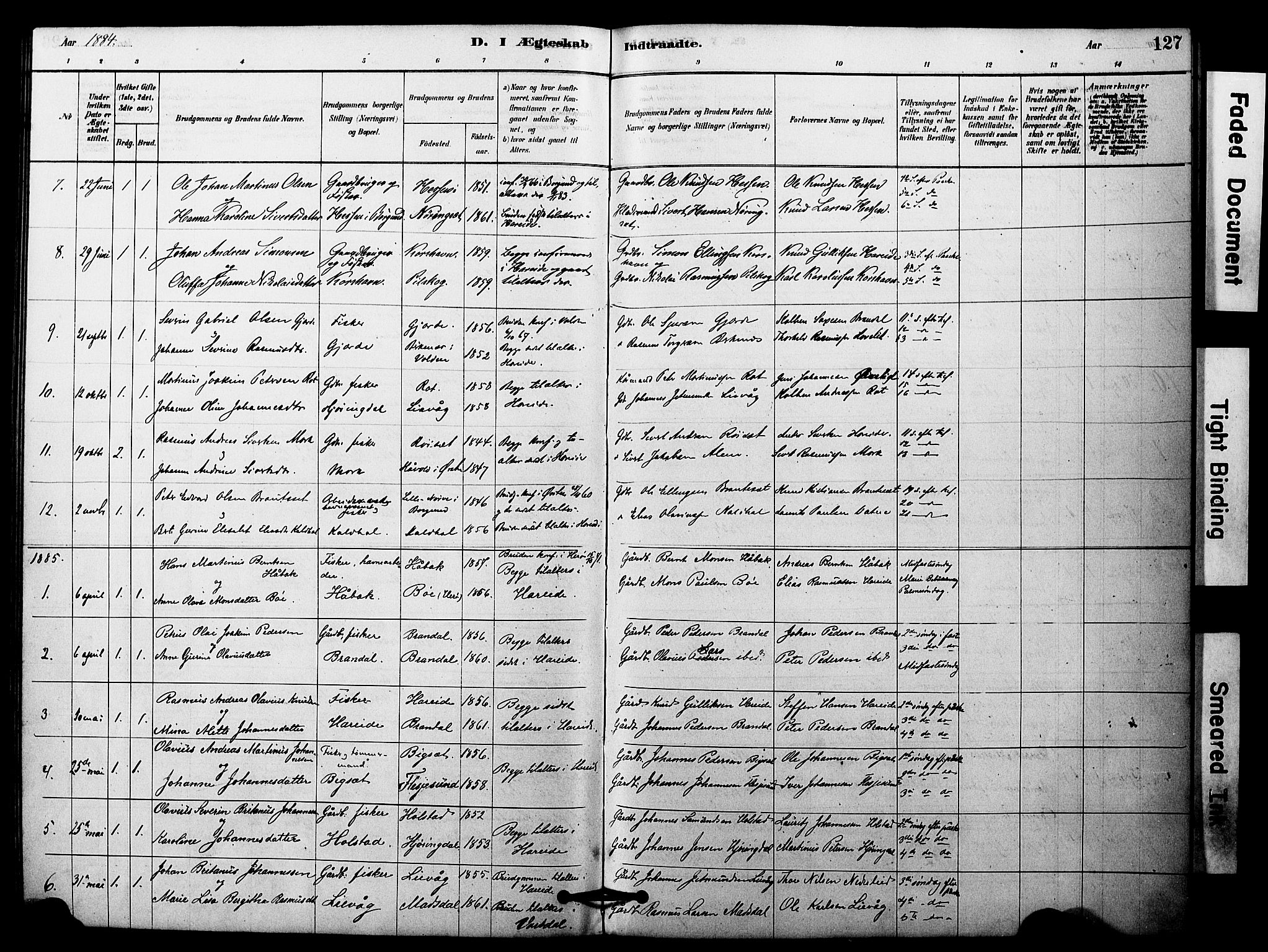 Ministerialprotokoller, klokkerbøker og fødselsregistre - Møre og Romsdal, SAT/A-1454/510/L0122: Parish register (official) no. 510A02, 1878-1897, p. 127