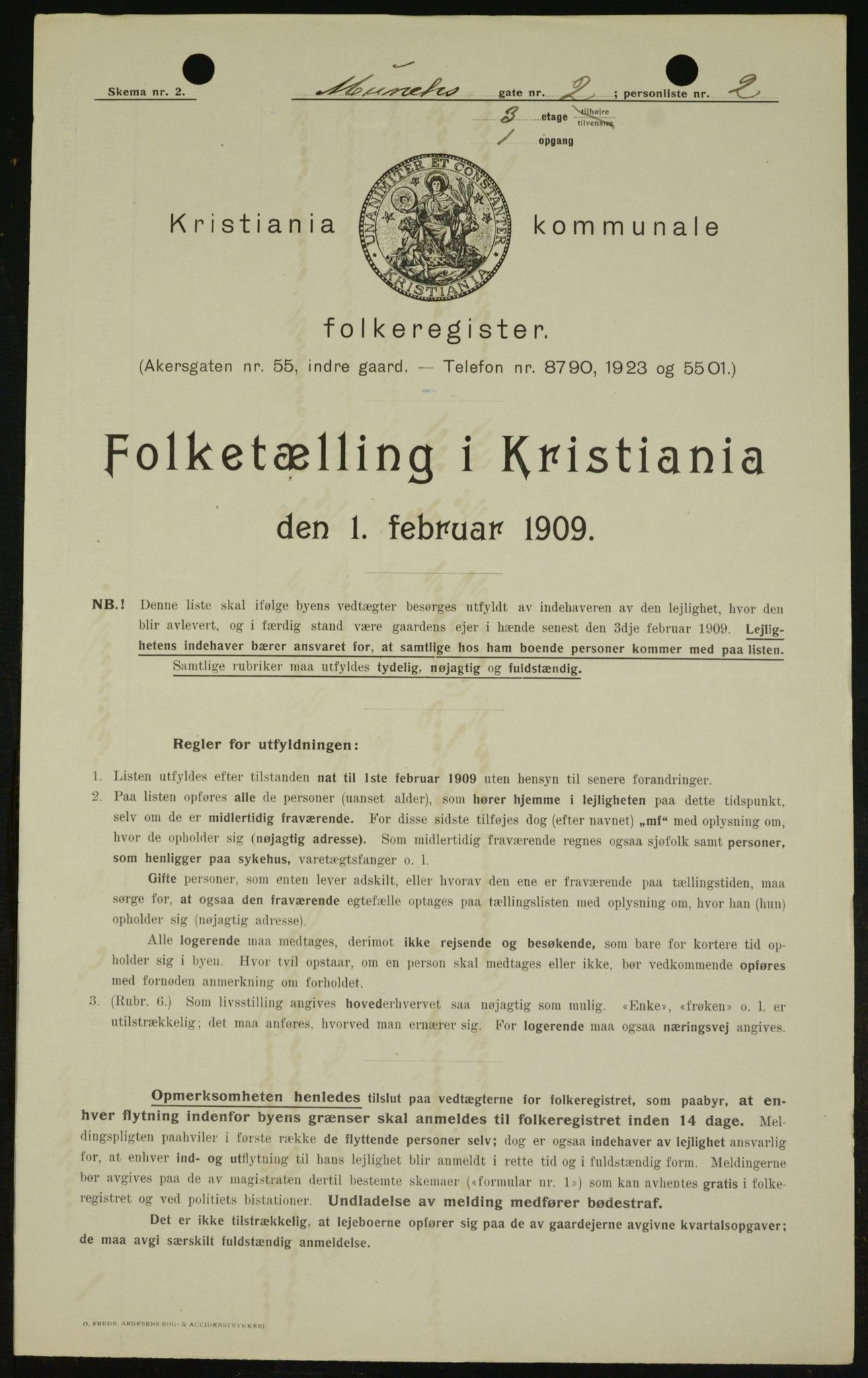 OBA, Municipal Census 1909 for Kristiania, 1909, p. 60327