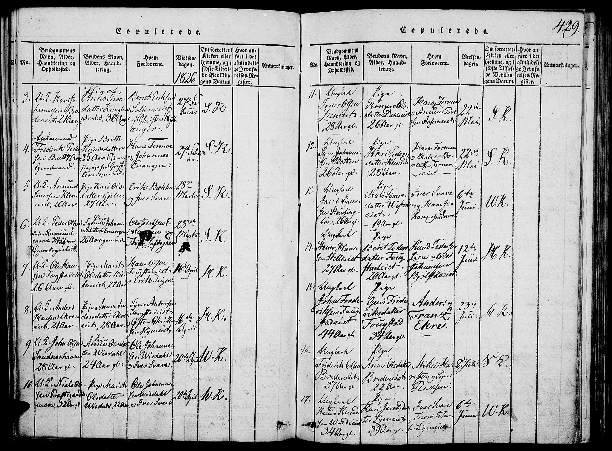 Vågå prestekontor, SAH/PREST-076/H/Ha/Hab/L0001: Parish register (copy) no. 1, 1815-1827, p. 428-429