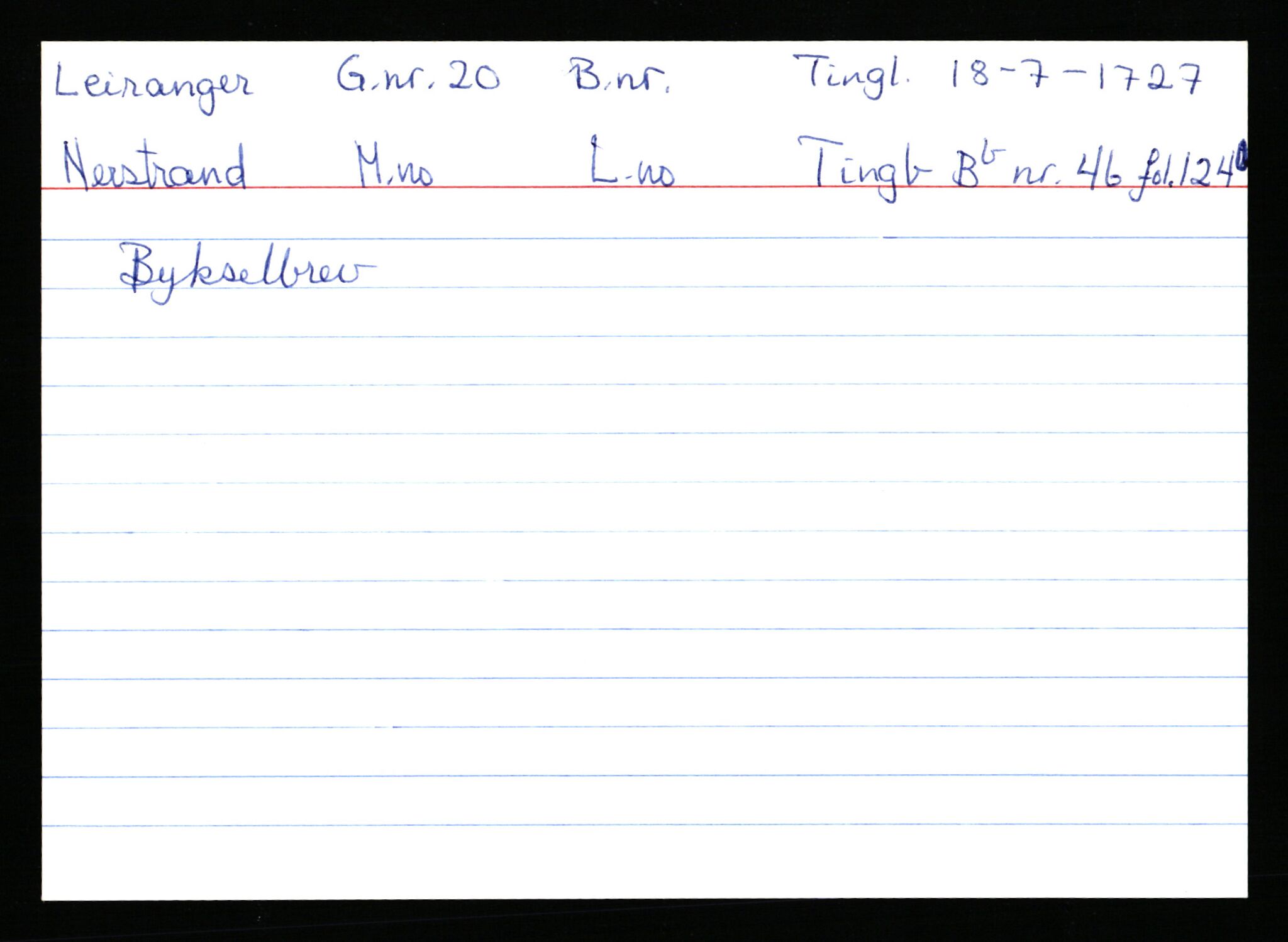Statsarkivet i Stavanger, AV/SAST-A-101971/03/Y/Ym/L0035: Åstedskort sortert etter gårdsnavn: Leiranger - Lindanger, 1600-1950, p. 30