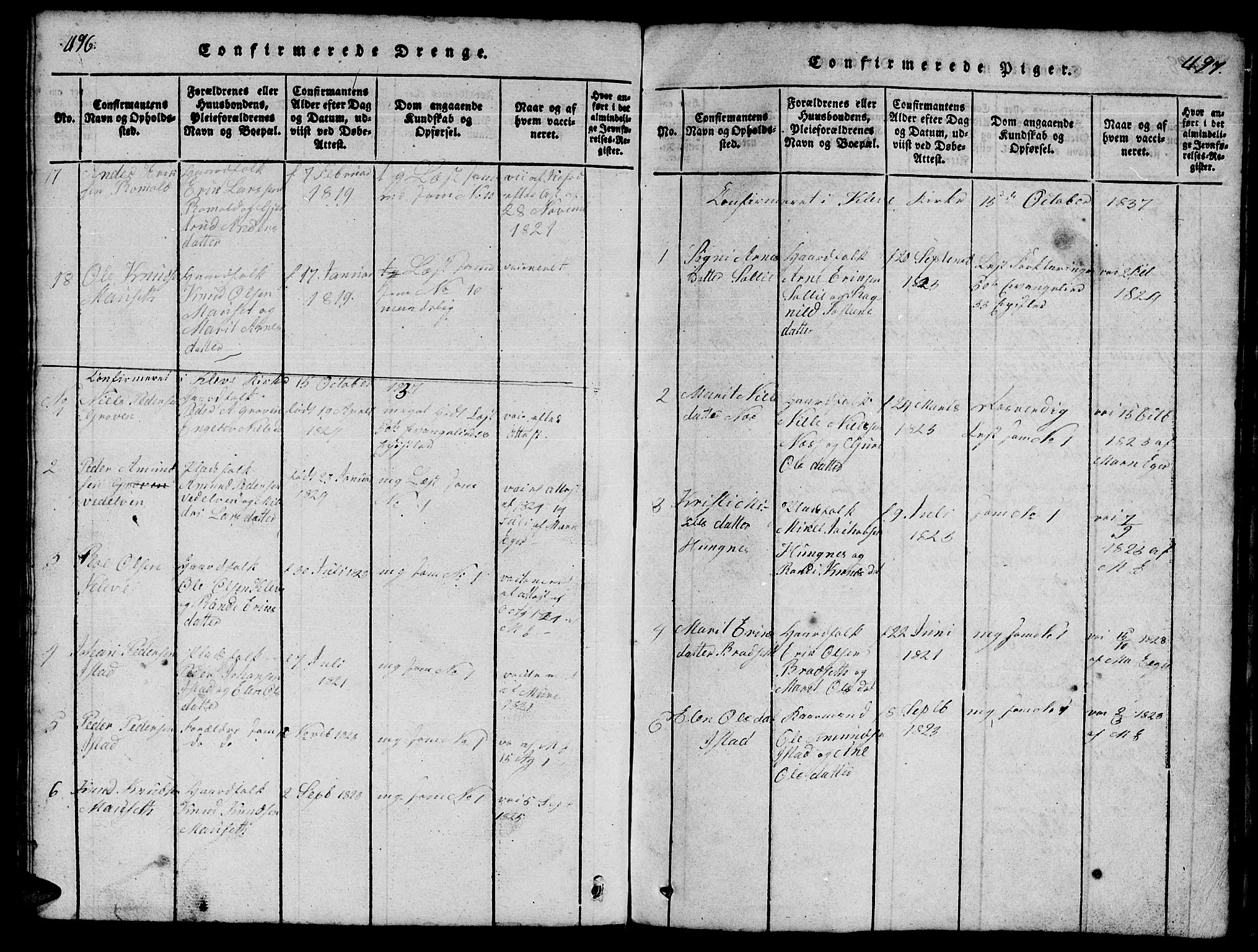 Ministerialprotokoller, klokkerbøker og fødselsregistre - Møre og Romsdal, SAT/A-1454/557/L0683: Parish register (copy) no. 557C01, 1818-1862, p. 496-497