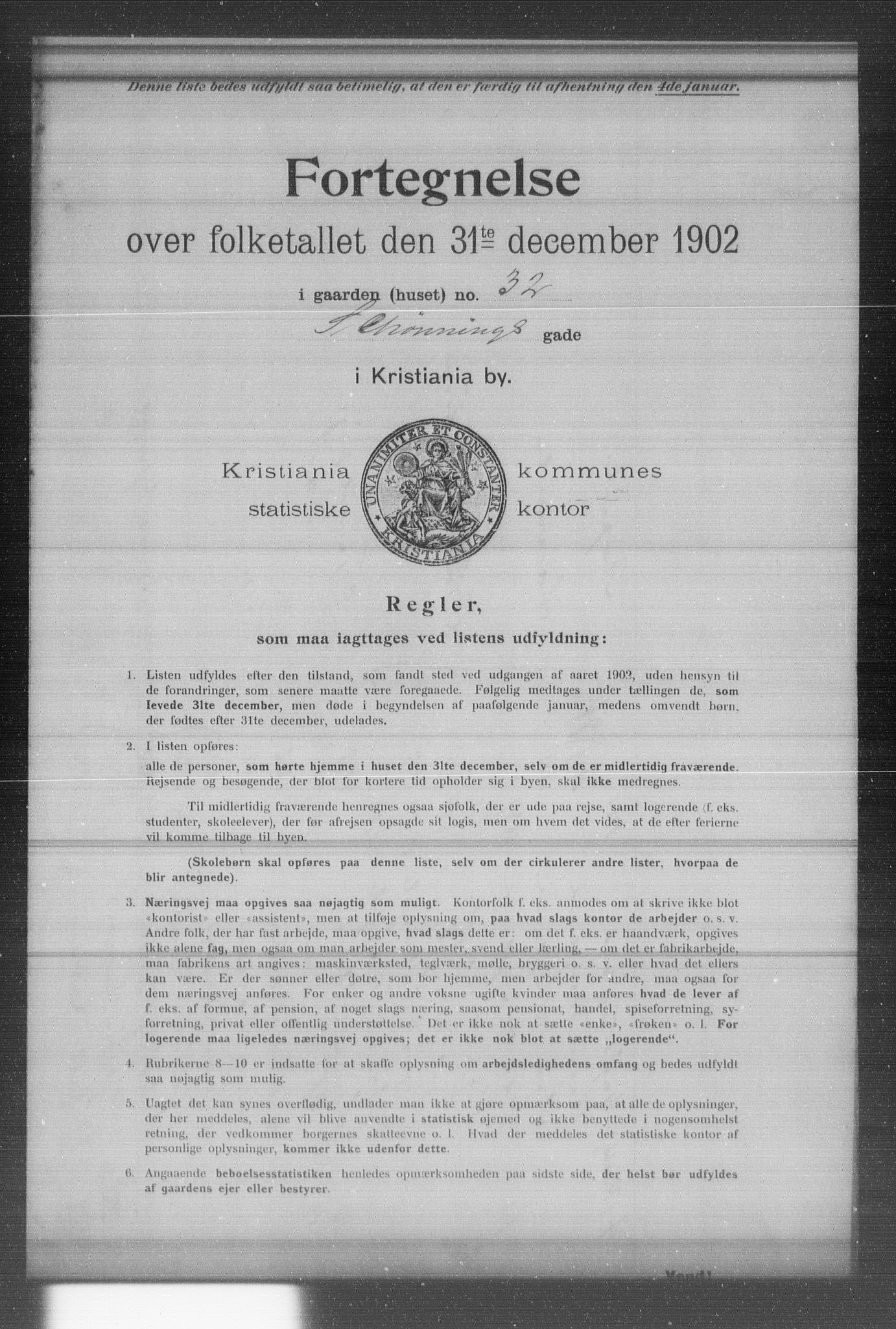 OBA, Municipal Census 1902 for Kristiania, 1902, p. 17416