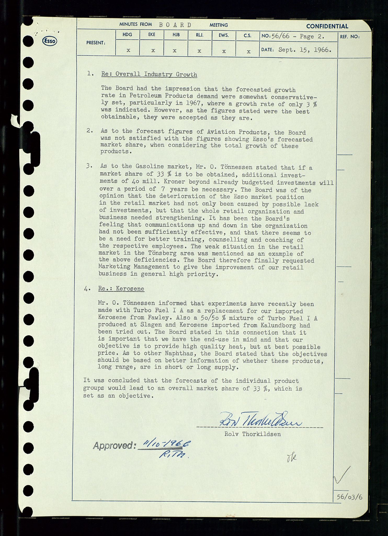 Pa 0982 - Esso Norge A/S, AV/SAST-A-100448/A/Aa/L0002/0002: Den administrerende direksjon Board minutes (styrereferater) / Den administrerende direksjon Board minutes (styrereferater), 1966, p. 117