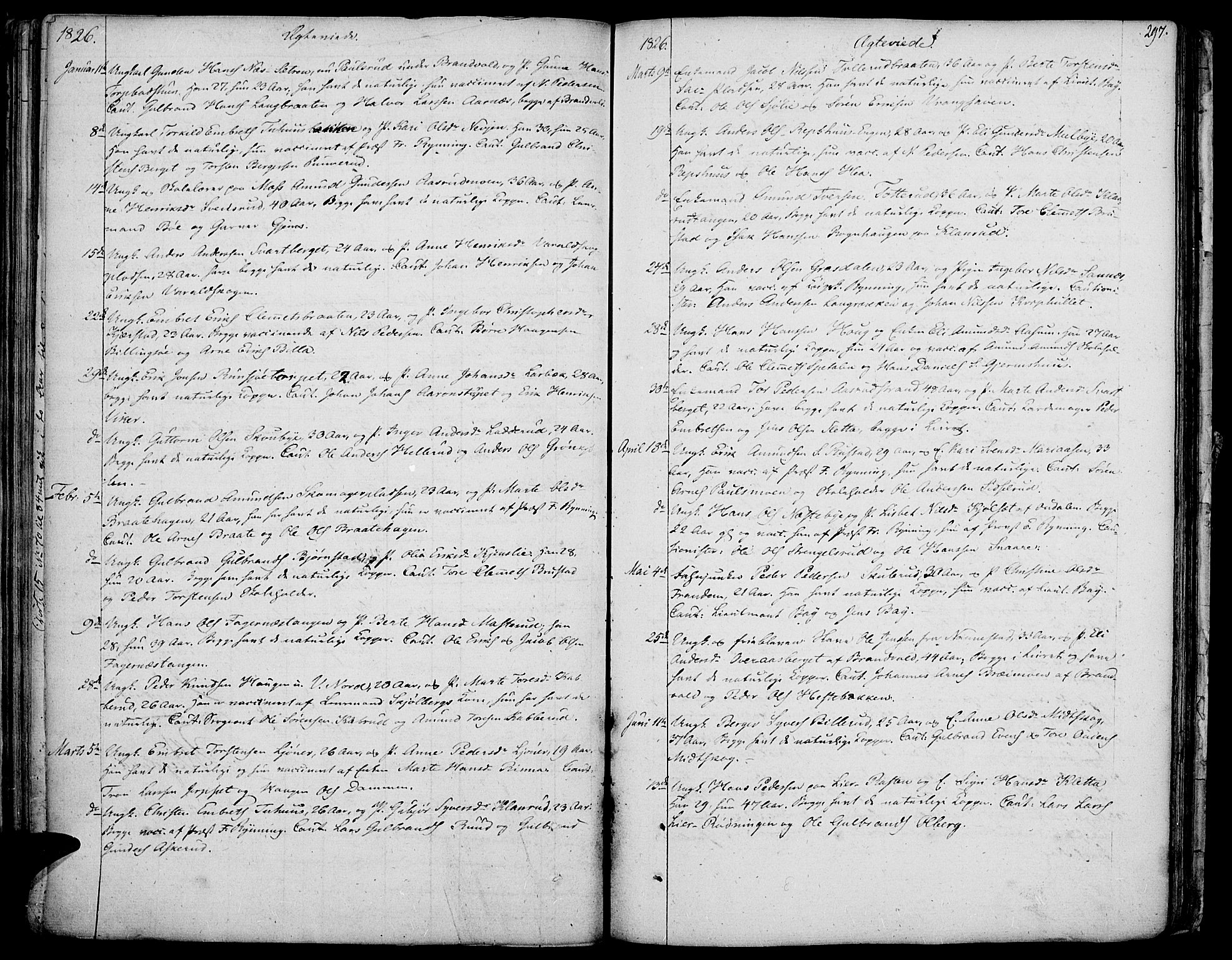 Vinger prestekontor, SAH/PREST-024/H/Ha/Haa/L0007: Parish register (official) no. 7, 1826-1839, p. 297