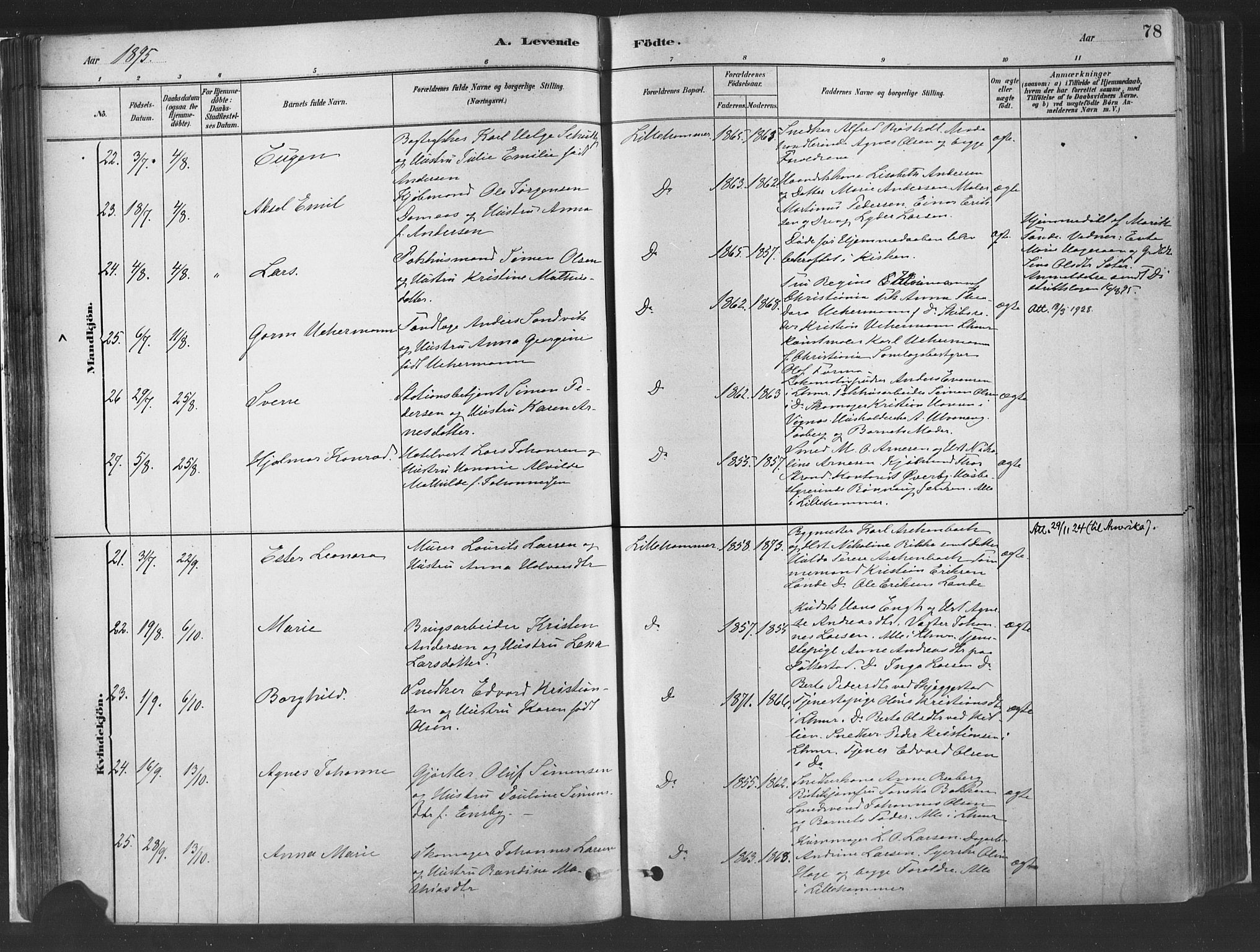 Fåberg prestekontor, SAH/PREST-086/H/Ha/Haa/L0010: Parish register (official) no. 10, 1879-1900, p. 78