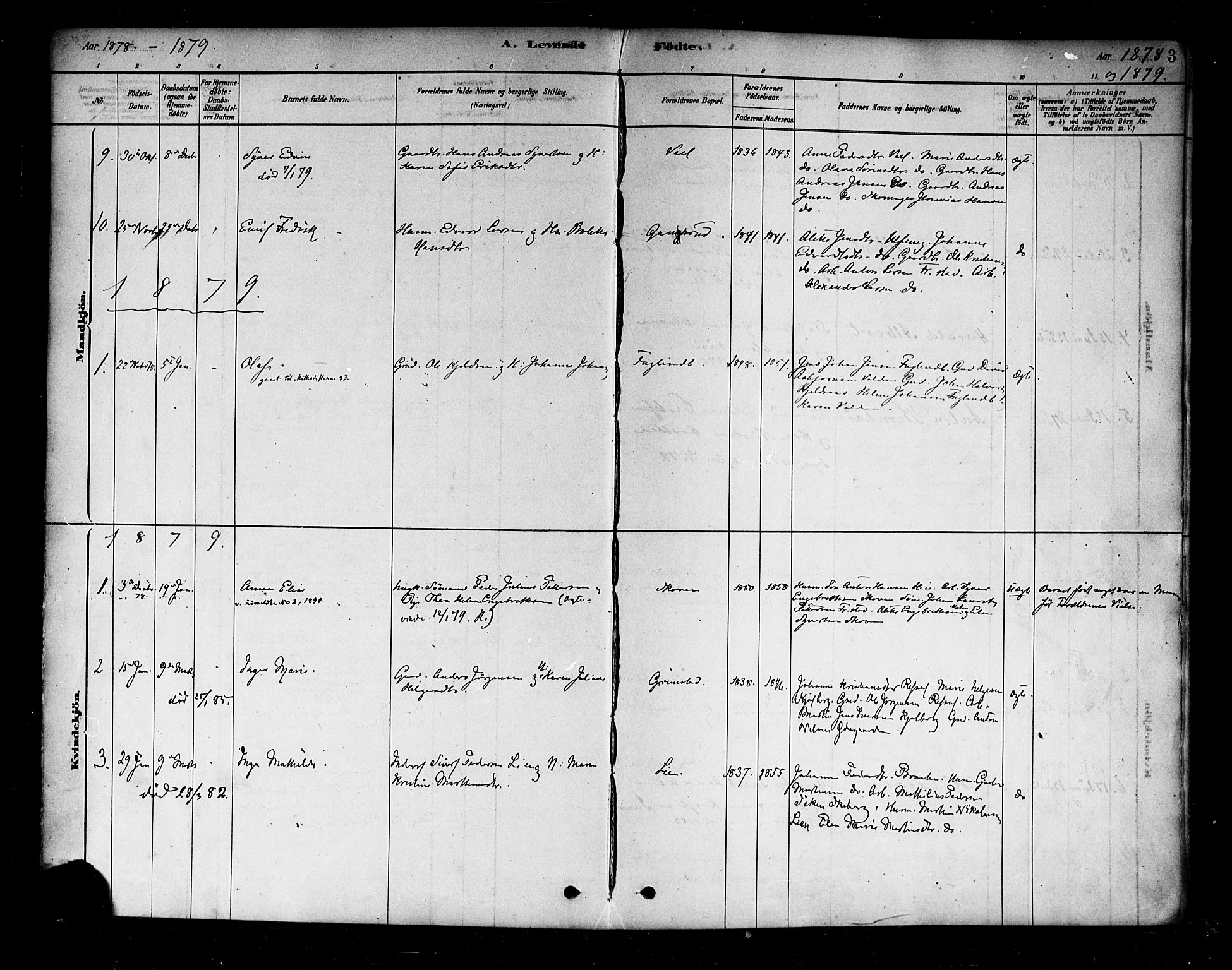 Borge prestekontor Kirkebøker, AV/SAO-A-10903/F/Fb/L0003: Parish register (official) no. II 3, 1878-1902, p. 3