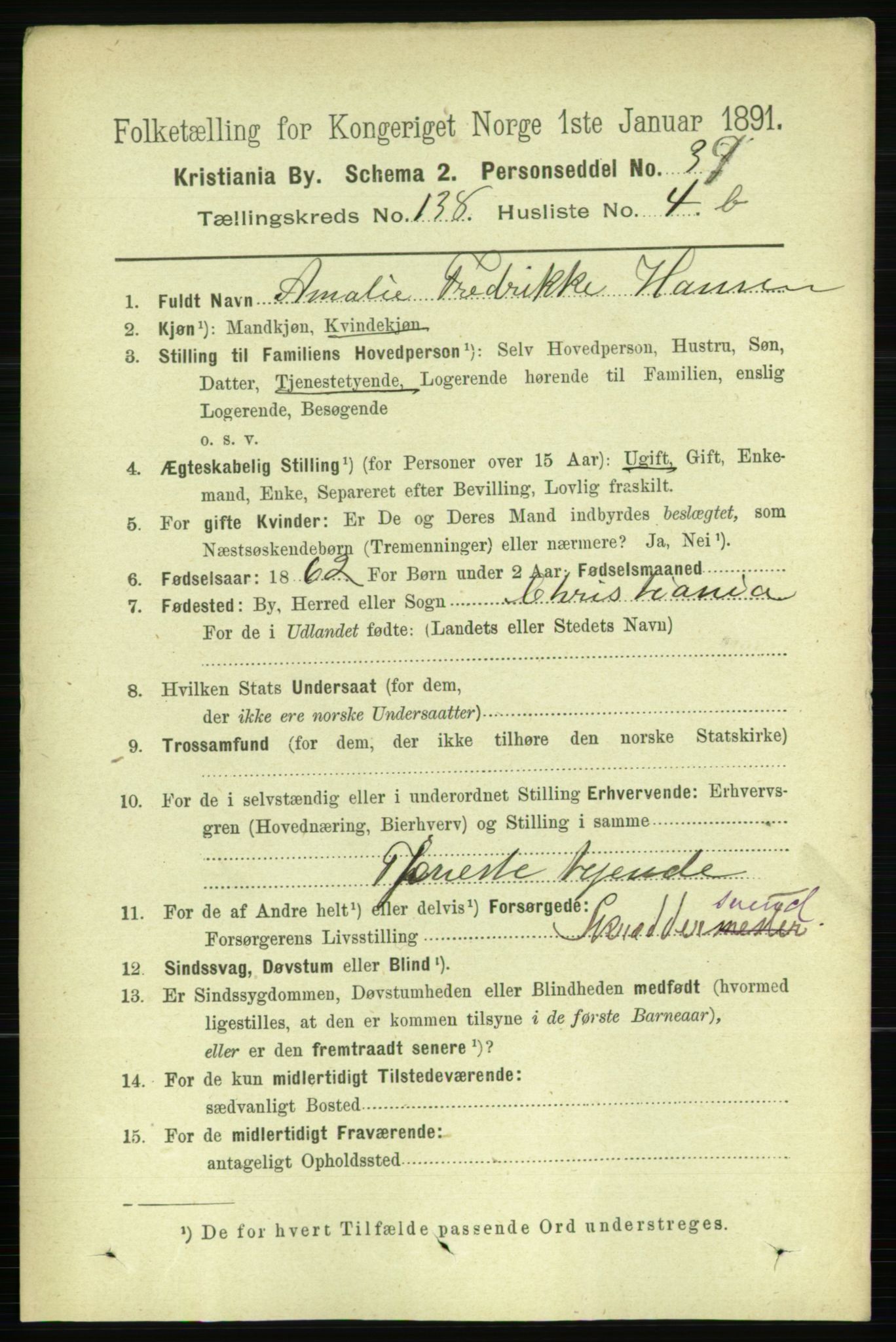 RA, 1891 census for 0301 Kristiania, 1891, p. 76581