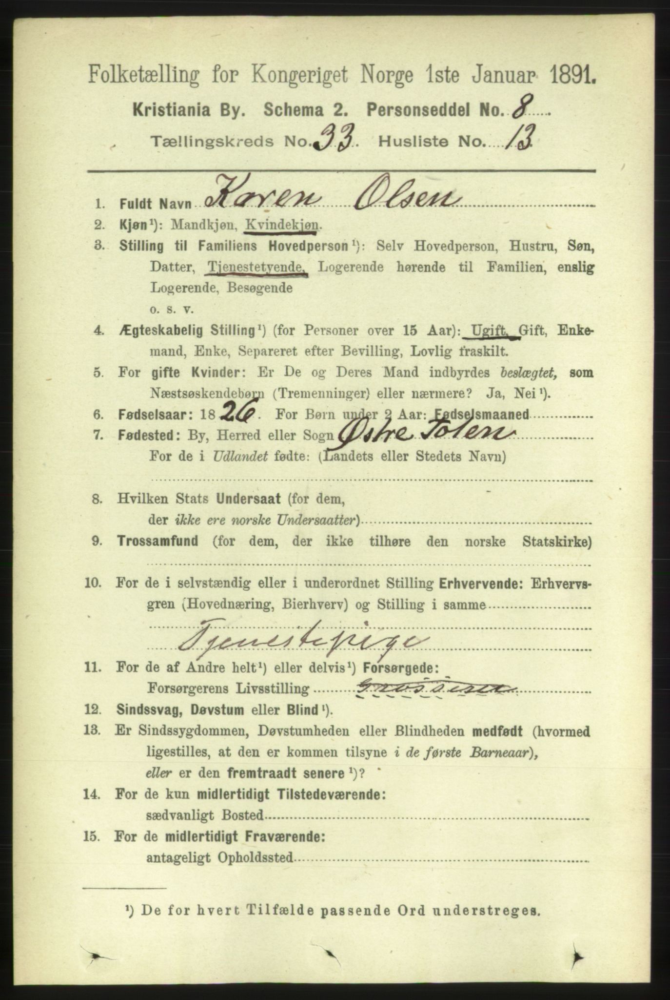 RA, 1891 census for 0301 Kristiania, 1891, p. 17920