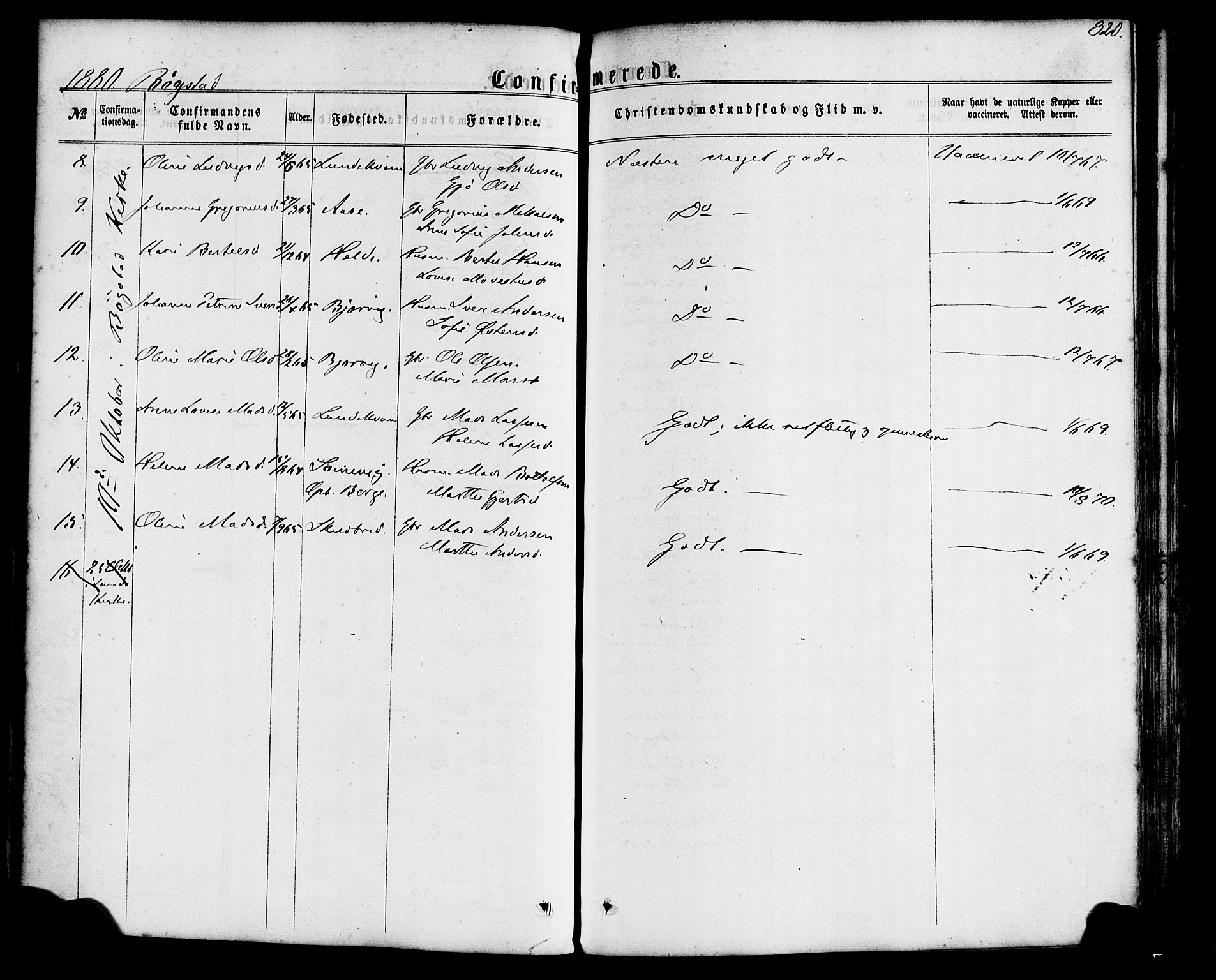 Gaular sokneprestembete, SAB/A-80001/H/Haa: Parish register (official) no. A 5, 1860-1881, p. 320