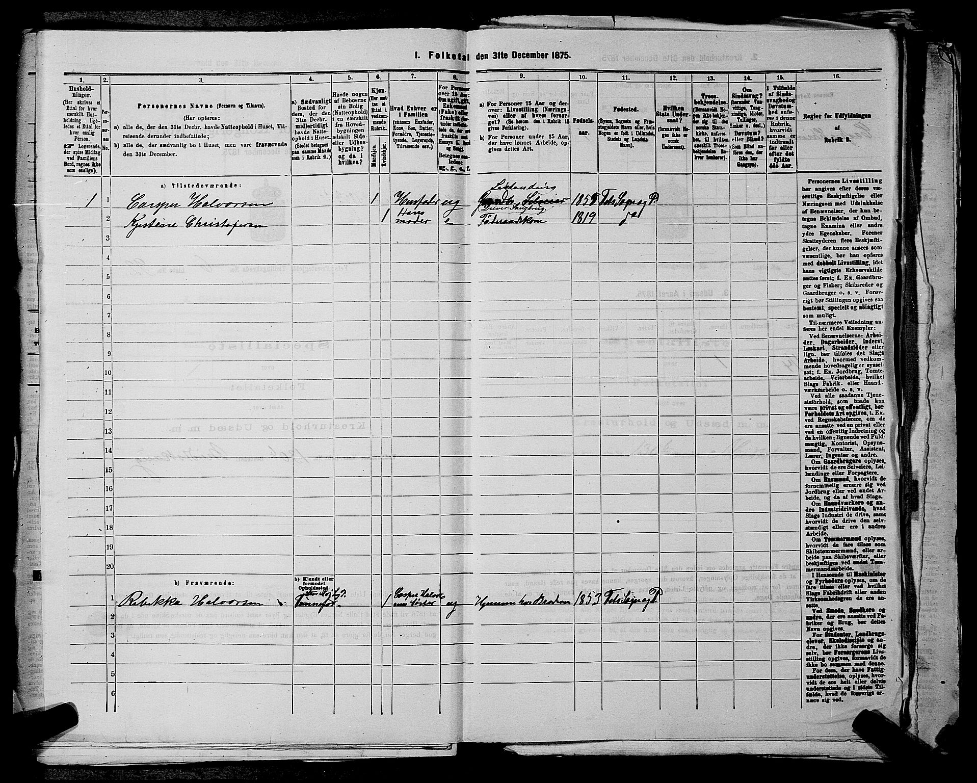 RA, 1875 census for 0227P Fet, 1875, p. 986