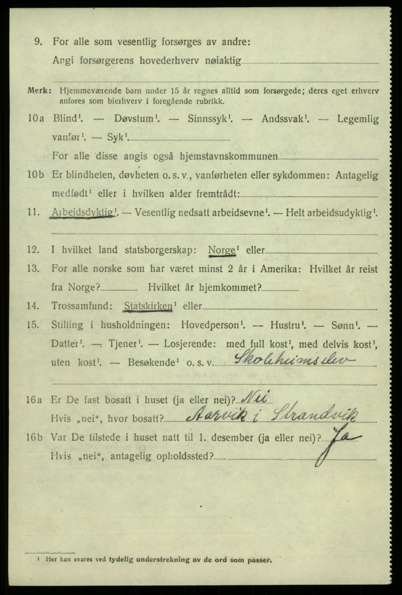 SAB, 1920 census for Kvam, 1920, p. 2024