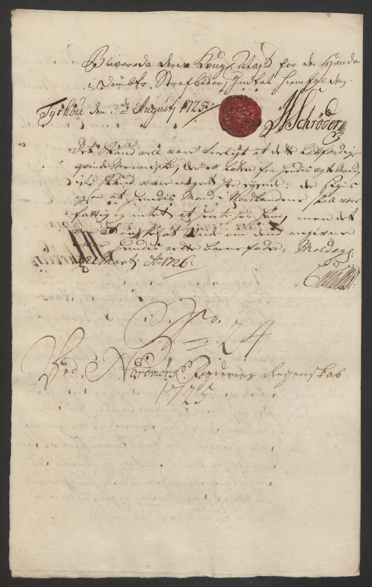 Rentekammeret inntil 1814, Reviderte regnskaper, Fogderegnskap, AV/RA-EA-4092/R56/L3758: Fogderegnskap Nordmøre, 1725, p. 224