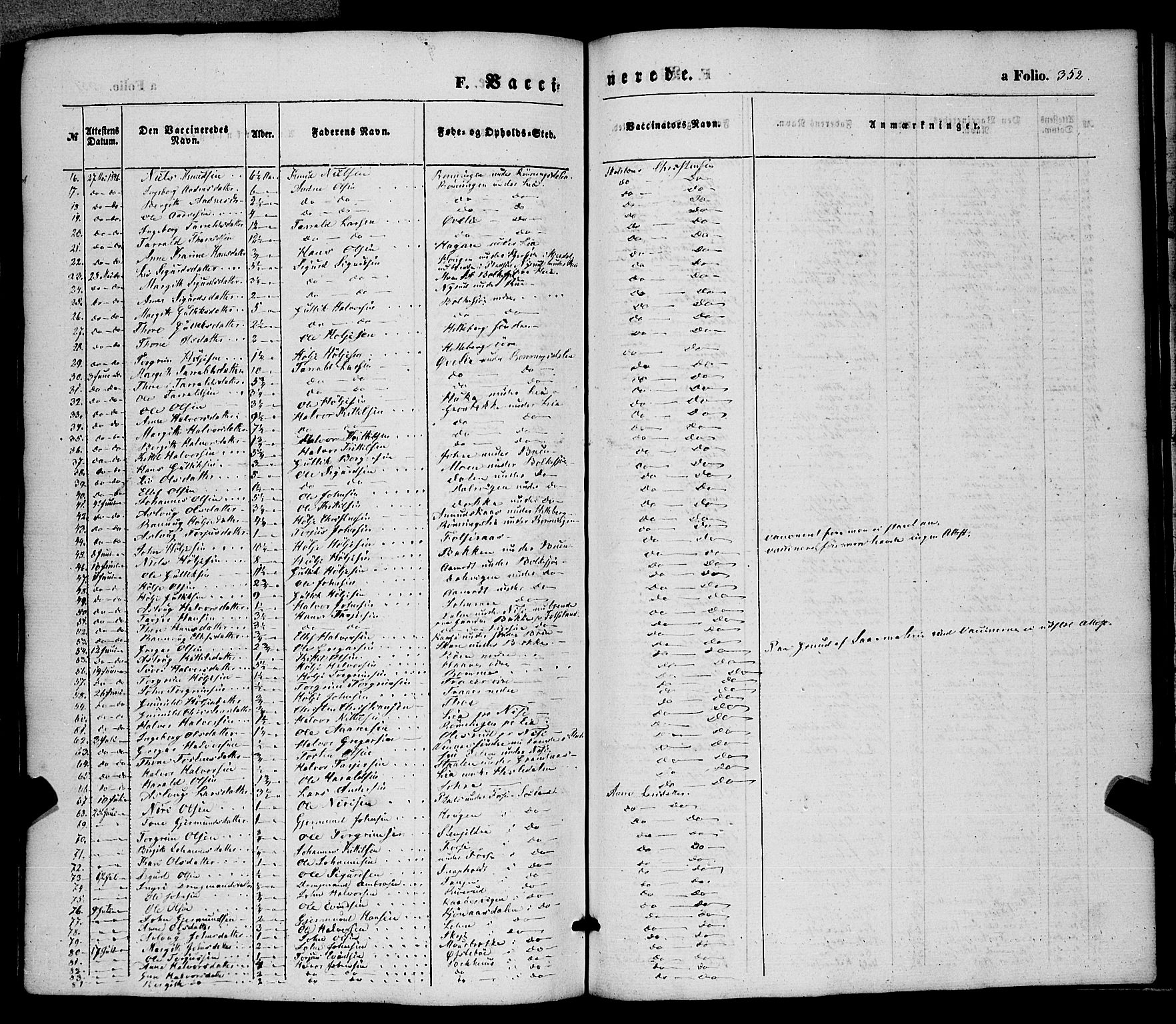 Hjartdal kirkebøker, SAKO/A-270/F/Fa/L0008: Parish register (official) no. I 8, 1844-1859, p. 352