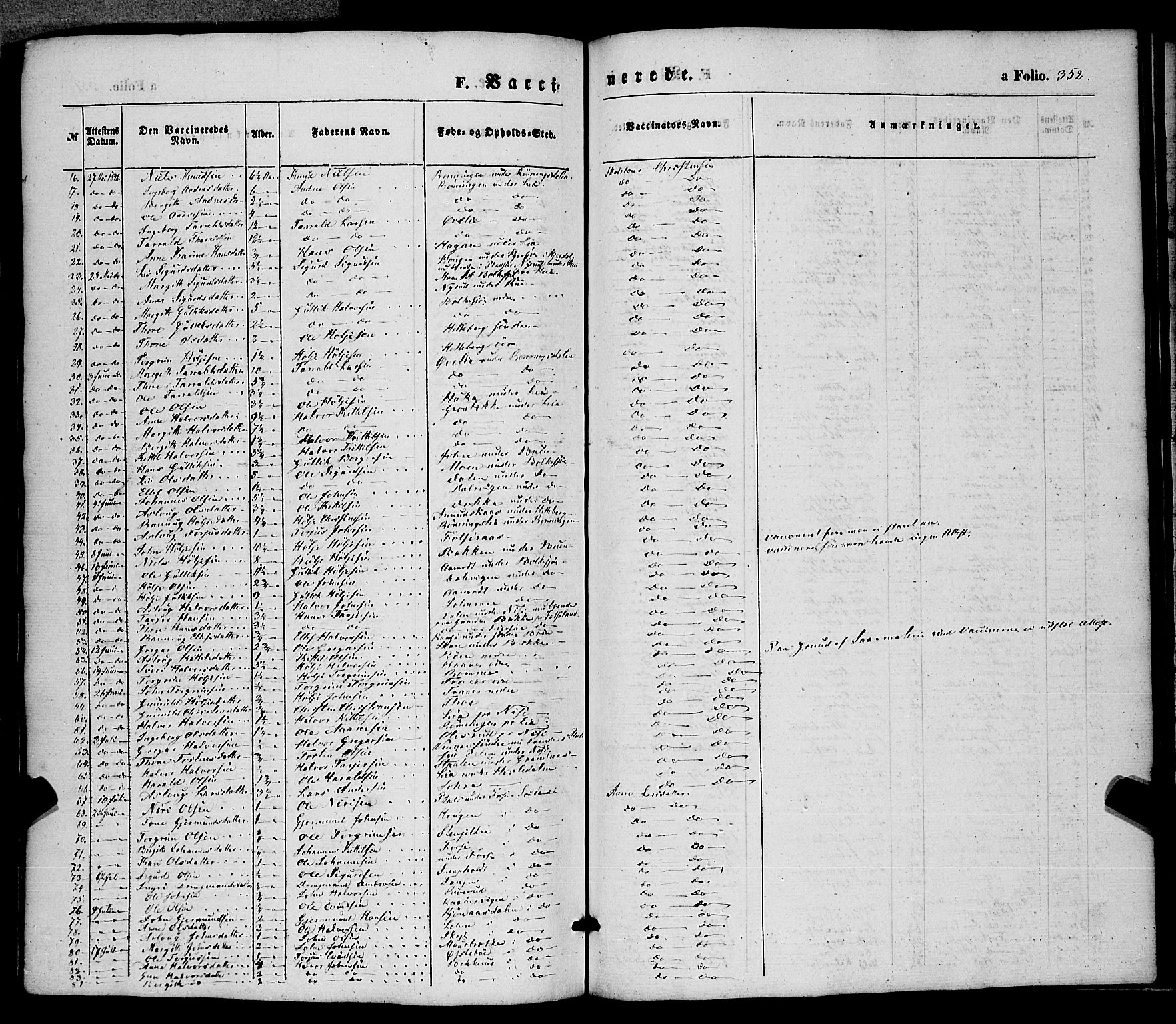 Hjartdal kirkebøker, AV/SAKO-A-270/F/Fa/L0008: Parish register (official) no. I 8, 1844-1859, p. 352