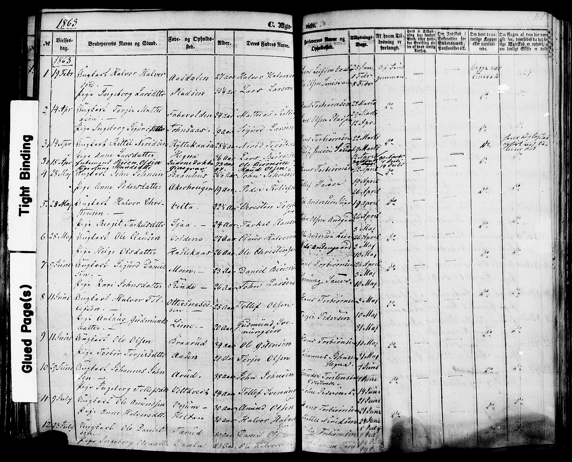 Sauherad kirkebøker, SAKO/A-298/F/Fa/L0007: Parish register (official) no. I 7, 1851-1873, p. 165