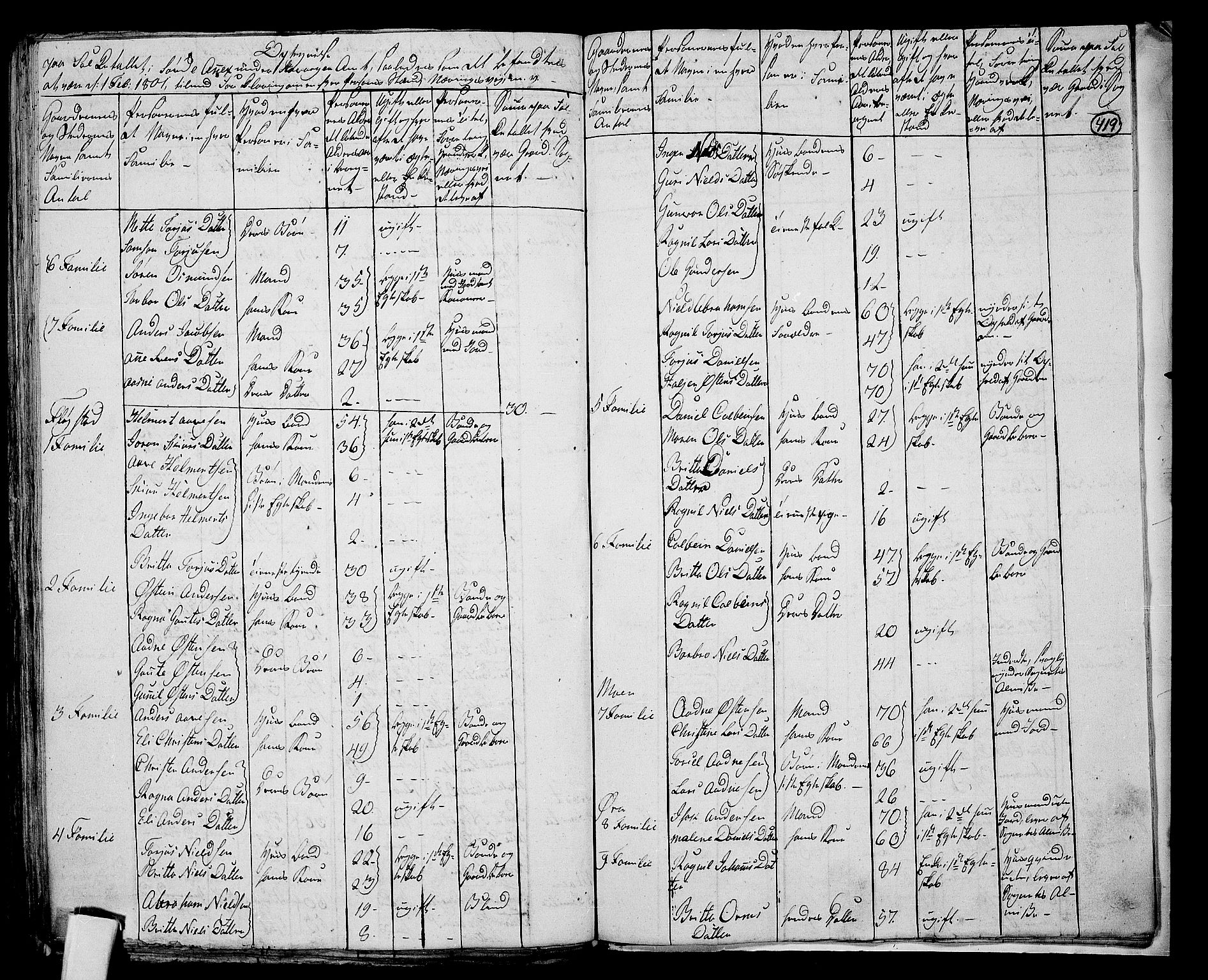 RA, 1801 census for 1134P Suldal, 1801, p. 418b-419a