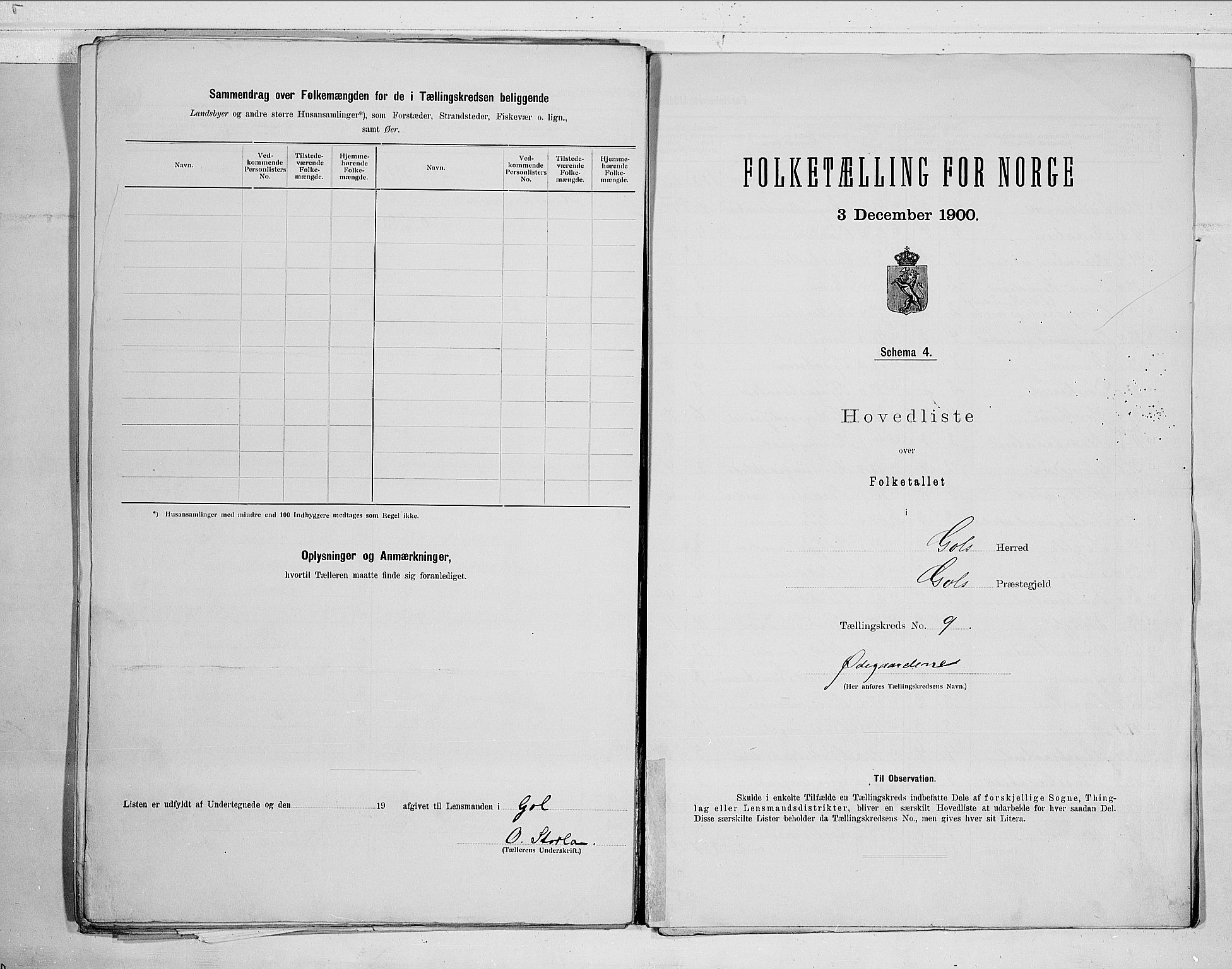 RA, 1900 census for Gol, 1900, p. 20