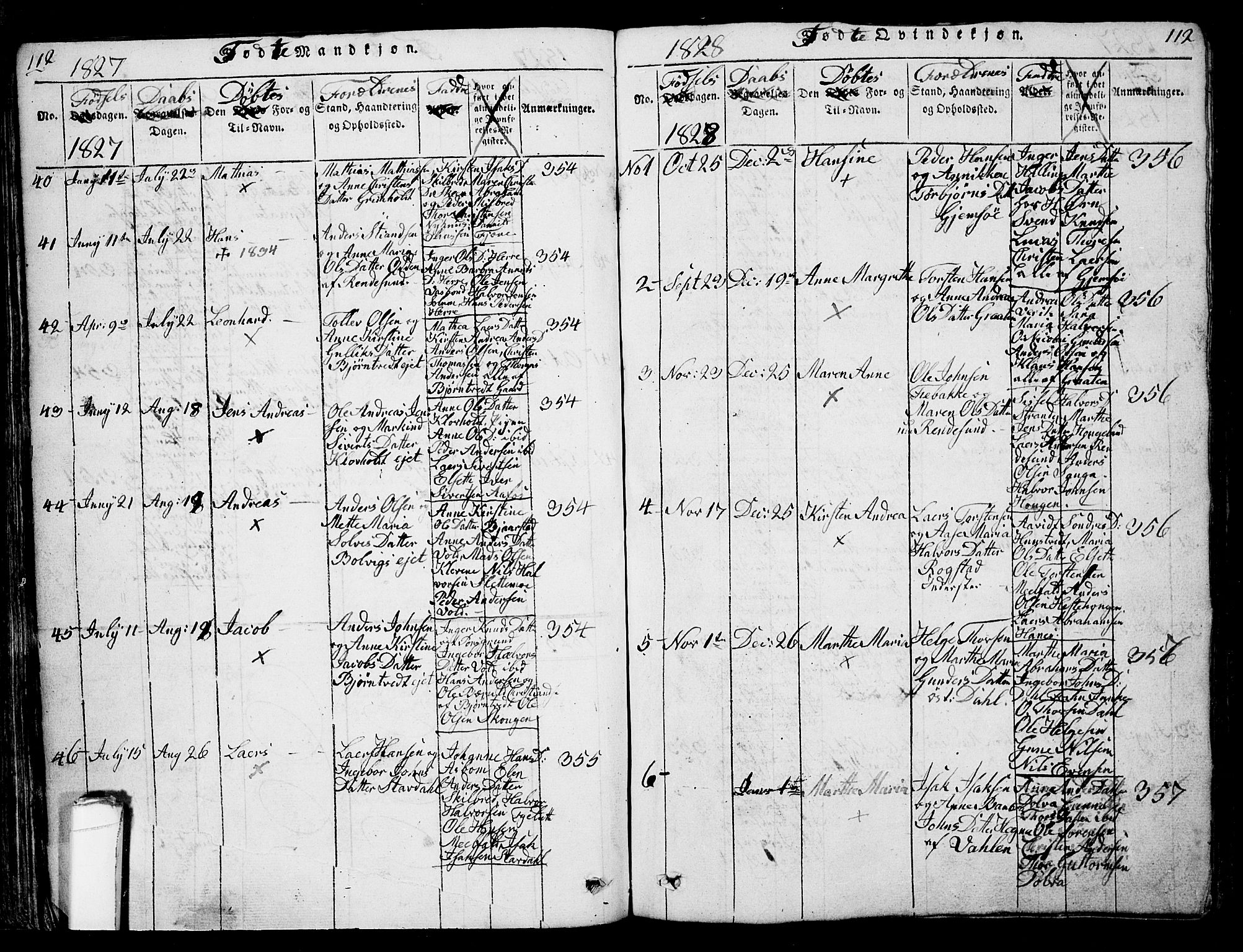 Solum kirkebøker, SAKO/A-306/G/Ga/L0001: Parish register (copy) no. I 1, 1814-1833, p. 112