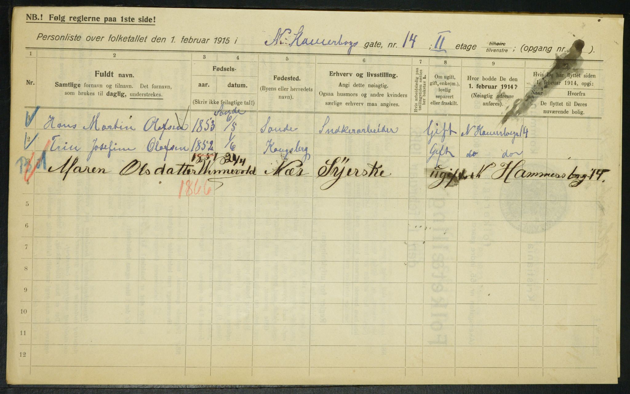 OBA, Municipal Census 1915 for Kristiania, 1915, p. 68878