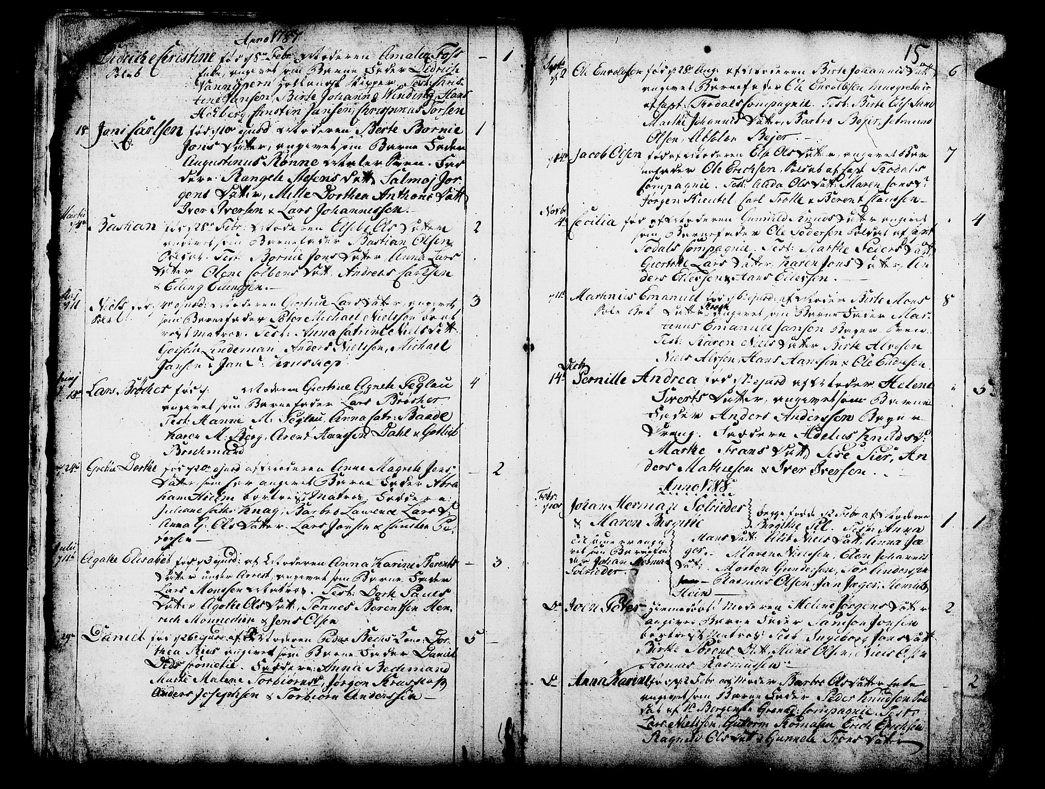 Domkirken sokneprestembete, SAB/A-74801/H/Haa/L0003: Parish register (official) no. A 3, 1758-1789, p. 15