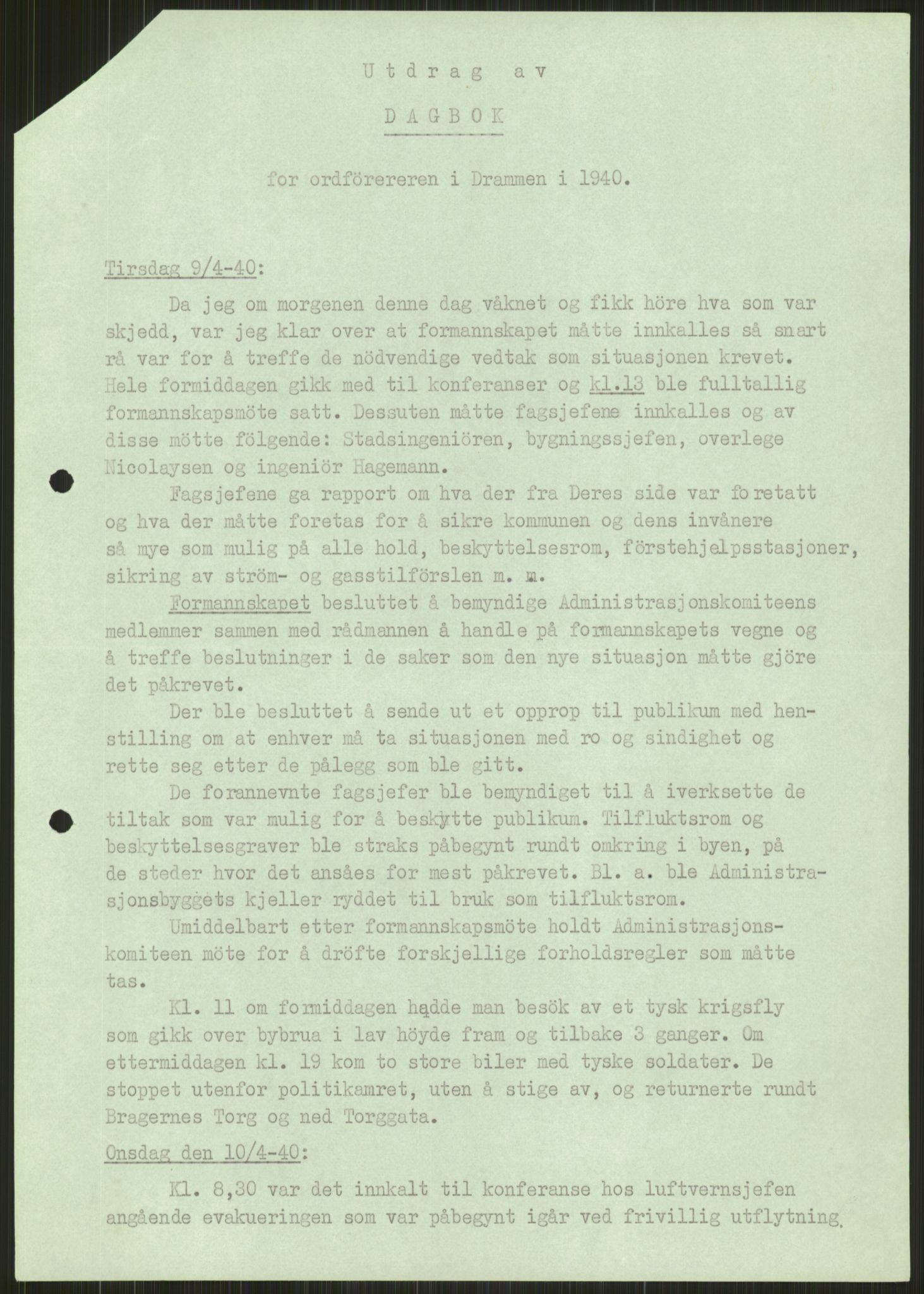 Forsvaret, Forsvarets krigshistoriske avdeling, AV/RA-RAFA-2017/Y/Ya/L0014: II-C-11-31 - Fylkesmenn.  Rapporter om krigsbegivenhetene 1940., 1940, p. 288