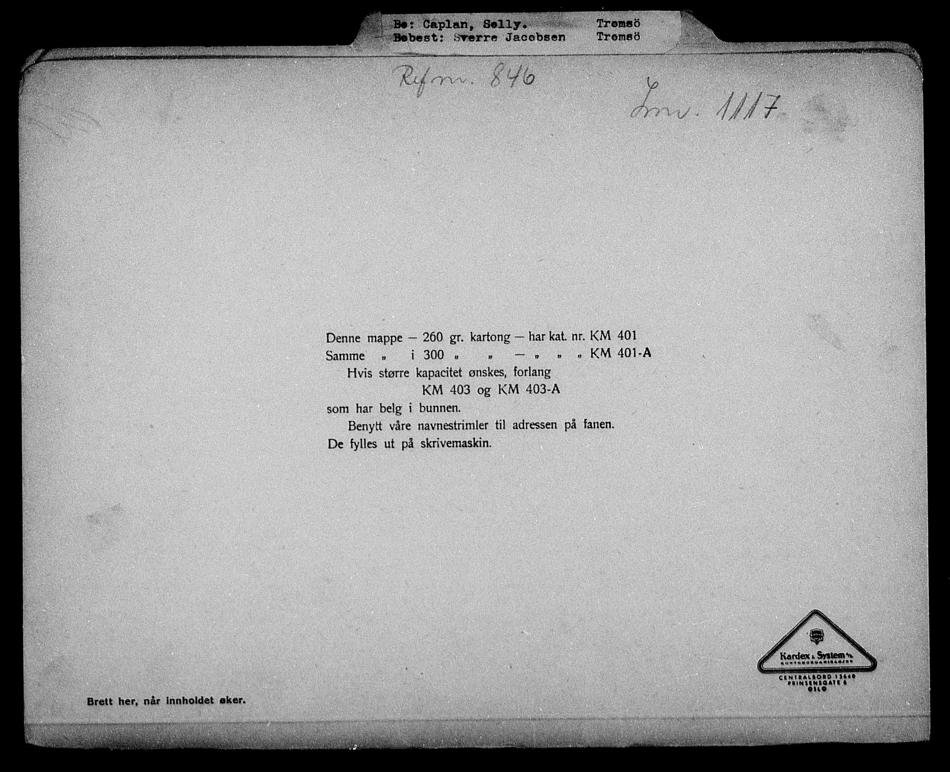 Justisdepartementet, Tilbakeføringskontoret for inndratte formuer, RA/S-1564/H/Hc/Hcb/L0911: --, 1945-1947, p. 527