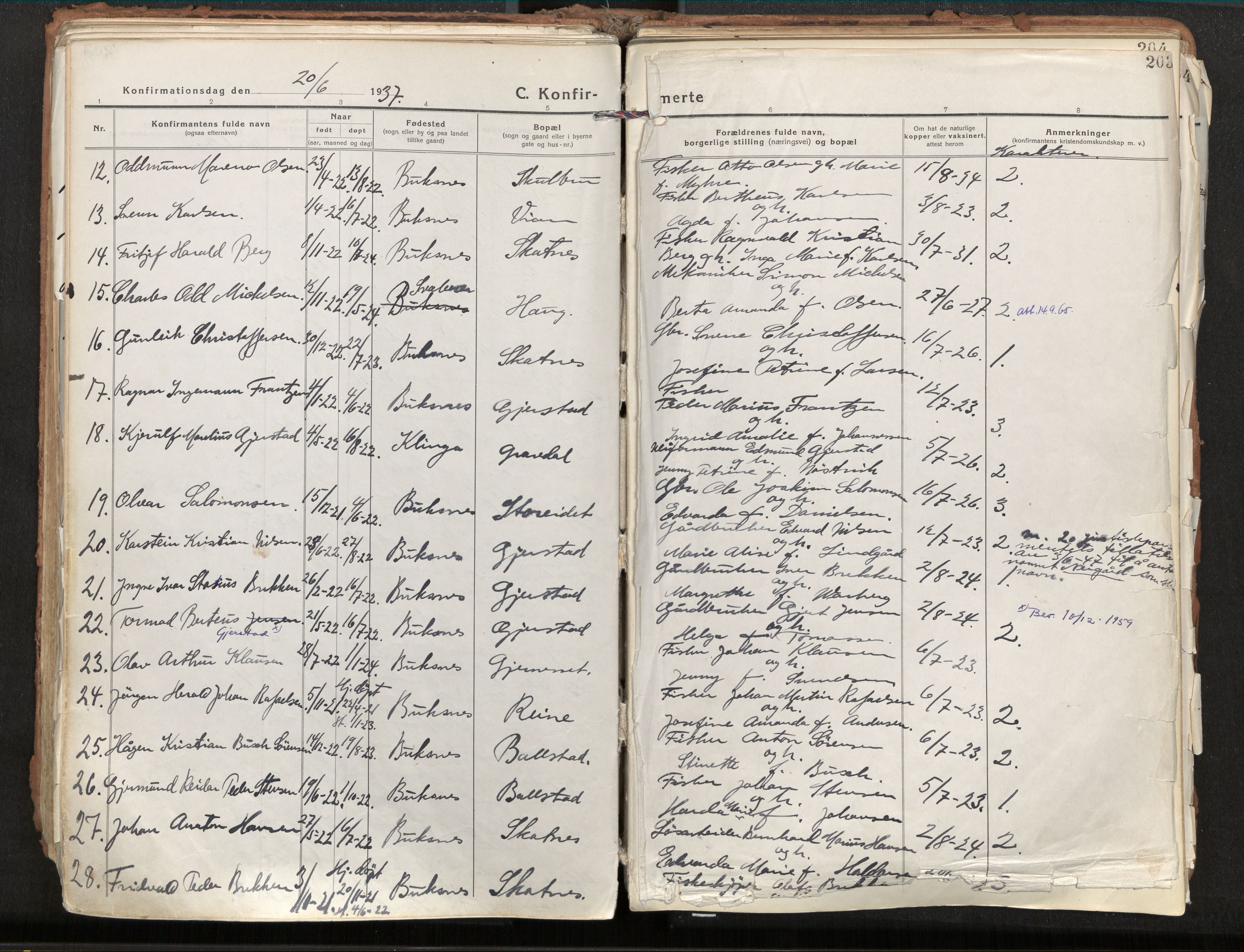 Ministerialprotokoller, klokkerbøker og fødselsregistre - Nordland, SAT/A-1459/881/L1160: Parish register (official) no. 881A13, 1919-1937, p. 203