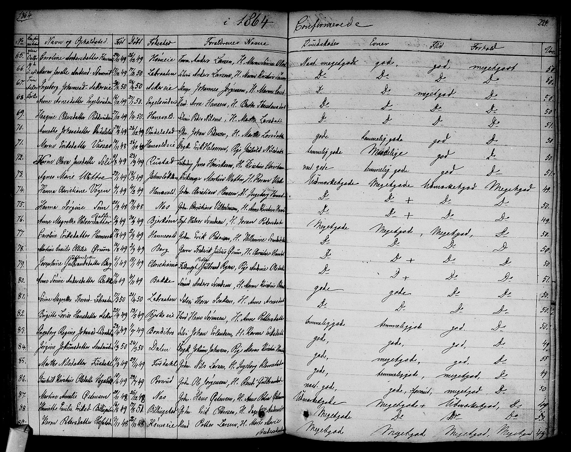 Asker prestekontor Kirkebøker, SAO/A-10256a/F/Fa/L0009: Parish register (official) no. I 9, 1825-1878, p. 224