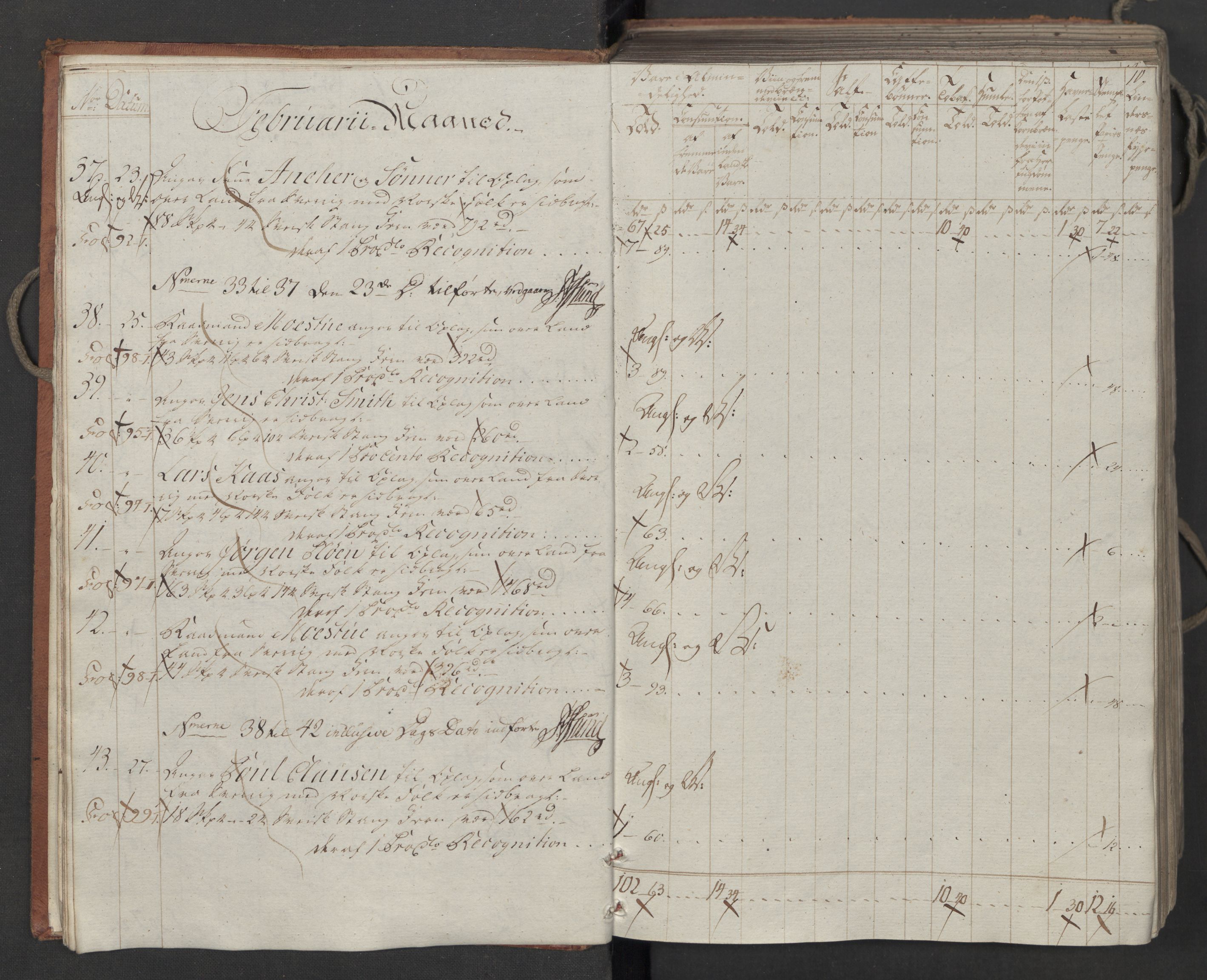 Generaltollkammeret, tollregnskaper, RA/EA-5490/R06/L0186a/0001: Tollregnskaper Kristiania / Inngående tollbok, 1790-1792, p. 9b-10a