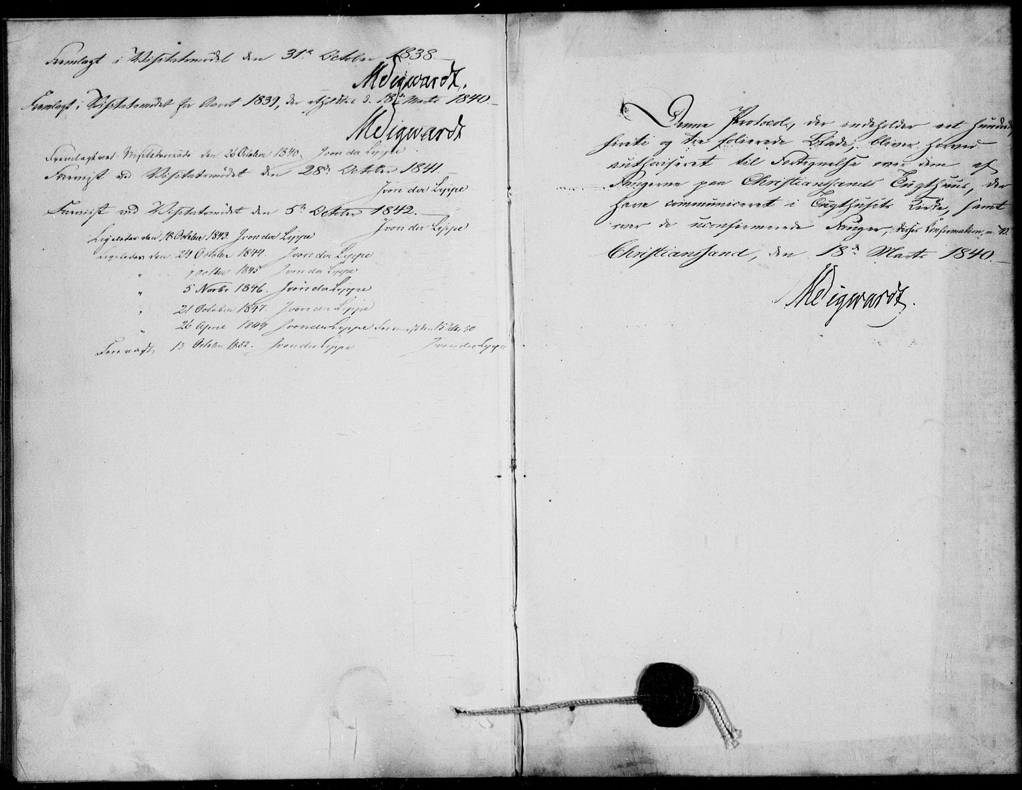 Kristiansand tukthus, AV/SAK-1251-0009/I/Ih/L0002: Communicants register no. C 1, 1835-1847