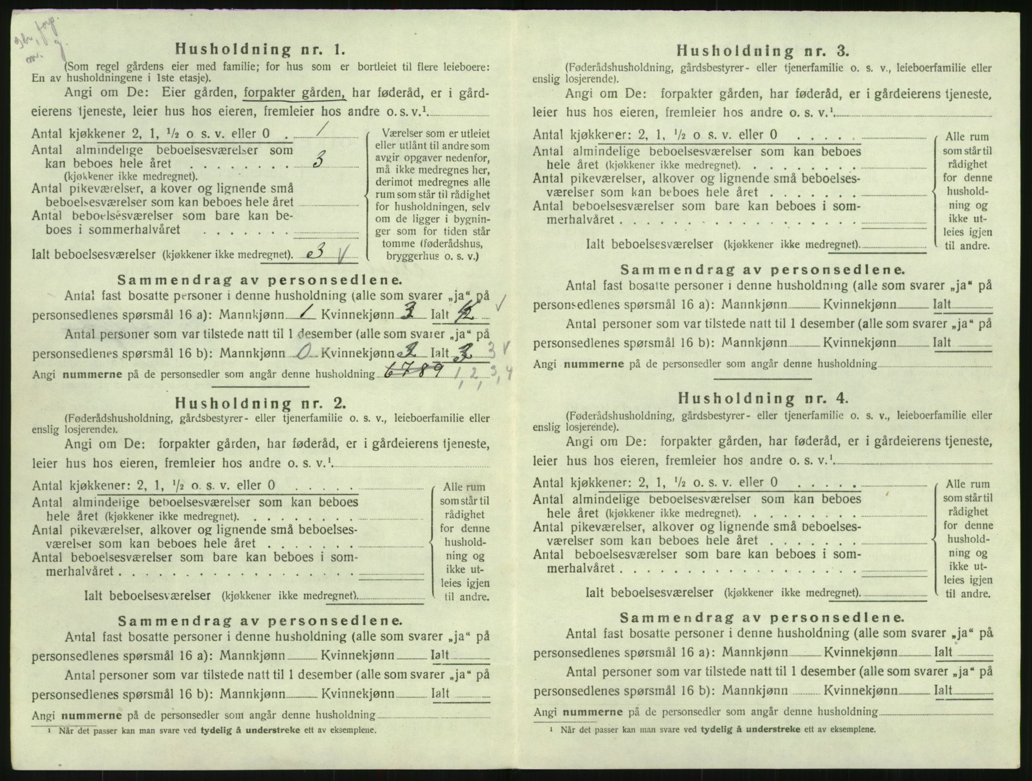 SAK, 1920 census for Iveland, 1920, p. 244