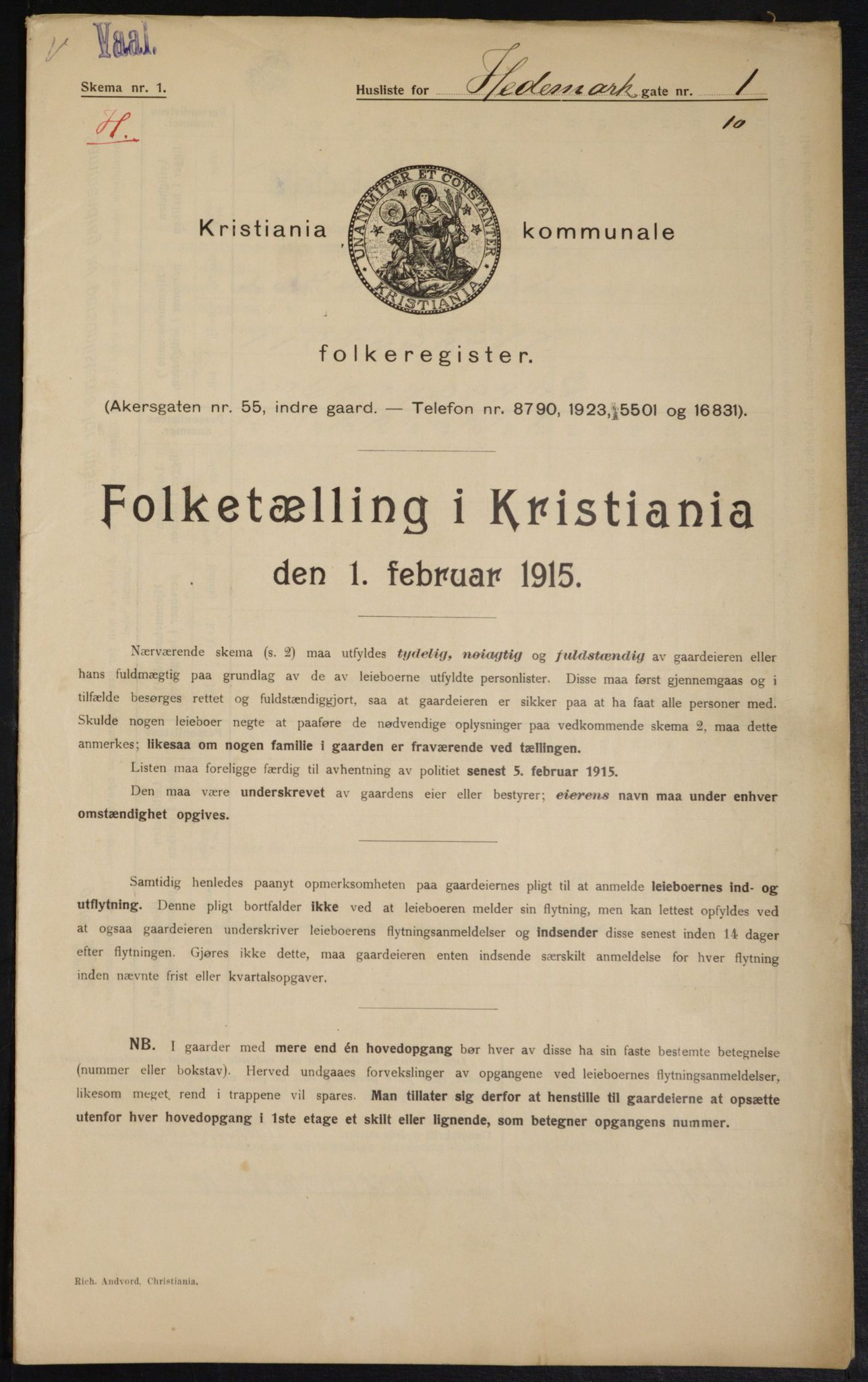 OBA, Municipal Census 1915 for Kristiania, 1915, p. 35288