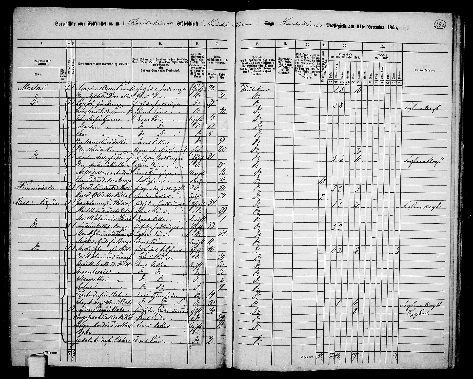 RA, 1865 census for Kautokeino, 1865, p. 12