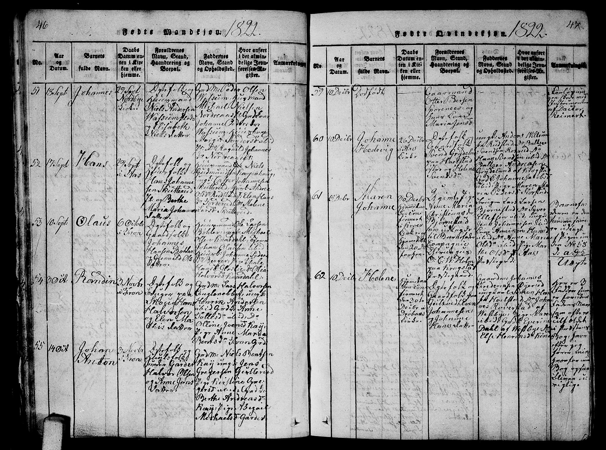 Ås prestekontor Kirkebøker, SAO/A-10894/G/Ga/L0002: Parish register (copy) no. I 2, 1820-1836, p. 46-47