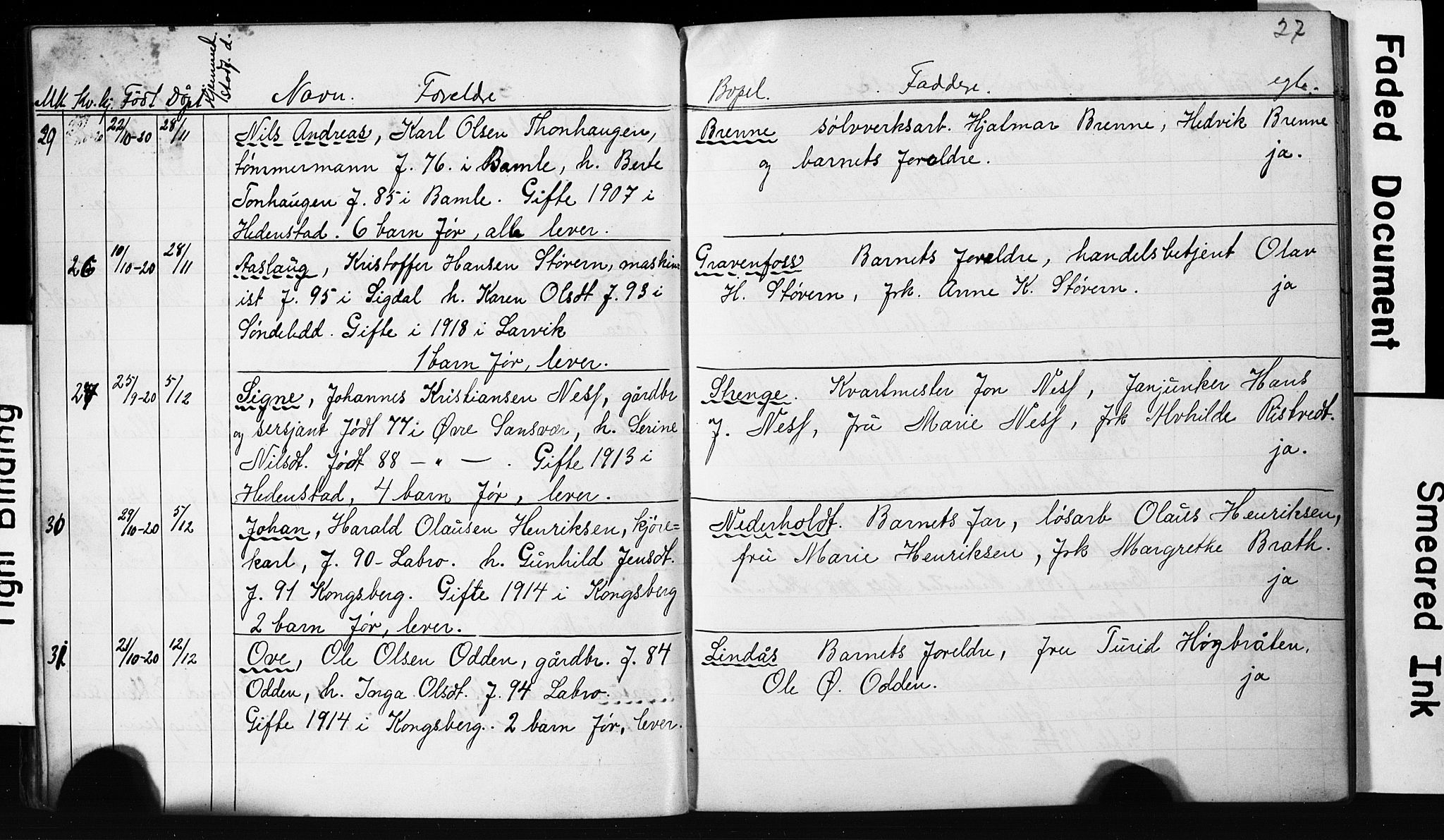Sandsvær kirkebøker, AV/SAKO-A-244/G/Gd/L0004b: Parish register (copy) no. IV 4B, 1918-1925, p. 27