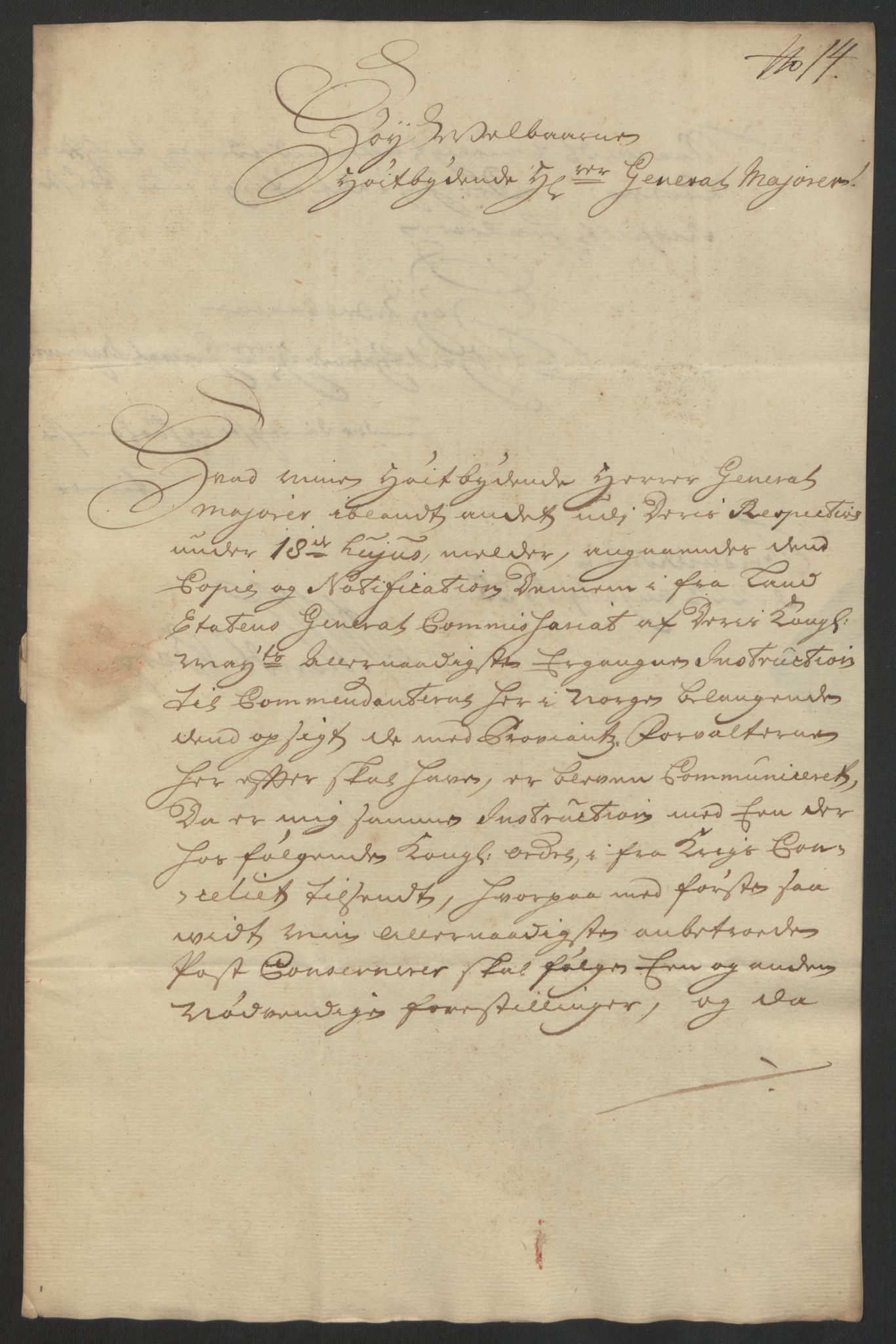 Kommanderende general (KG I) med Det norske krigsdirektorium, AV/RA-EA-5419/D/L0153: Fredriksten festning: Brev, inventarfortegnelser og regnskapsekstrakter, 1724-1729, p. 276