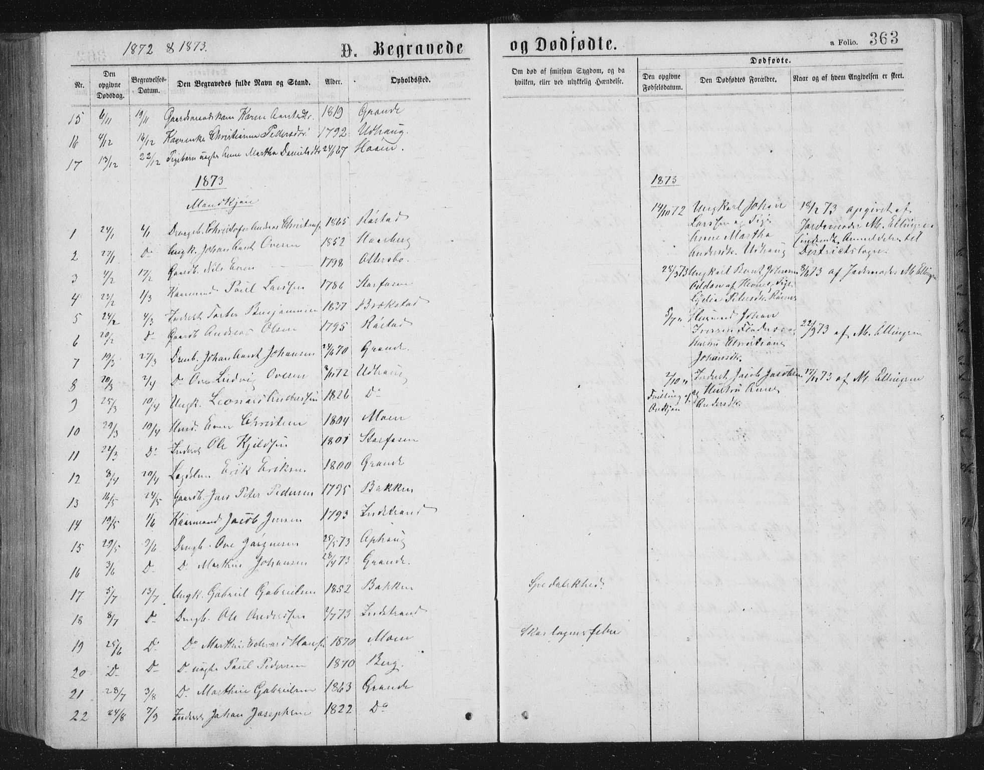 Ministerialprotokoller, klokkerbøker og fødselsregistre - Sør-Trøndelag, SAT/A-1456/659/L0745: Parish register (copy) no. 659C02, 1869-1892, p. 363