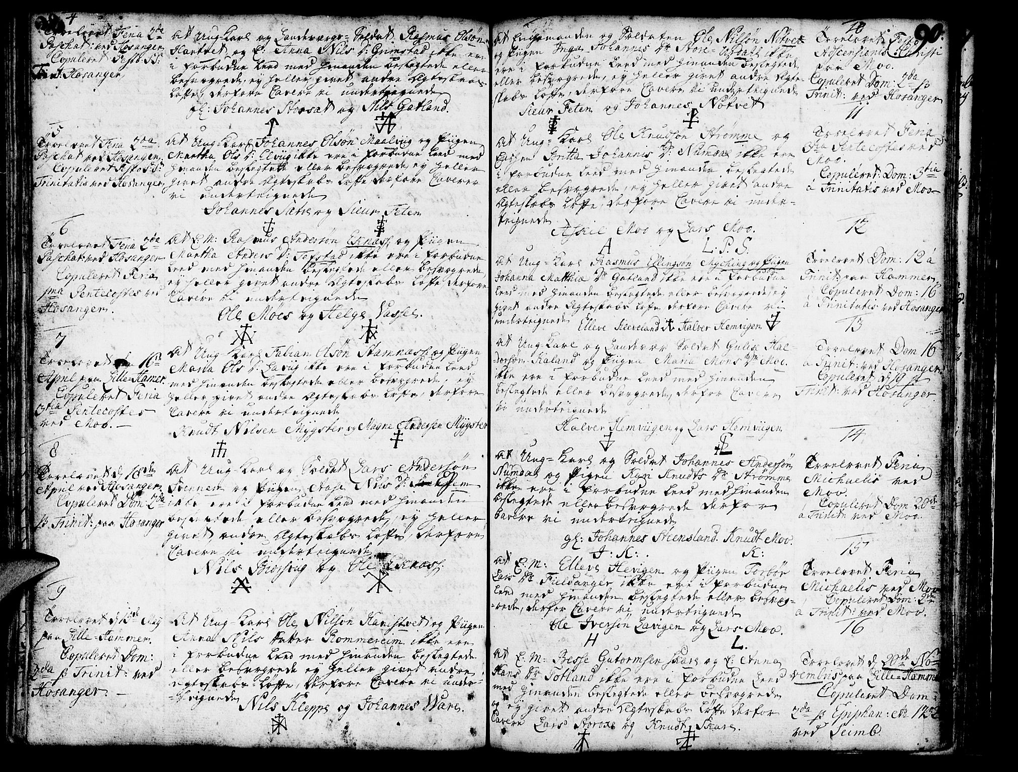 Hosanger sokneprestembete, AV/SAB-A-75801/H/Haa: Parish register (official) no. A 1 /1, 1750-1766, p. 90