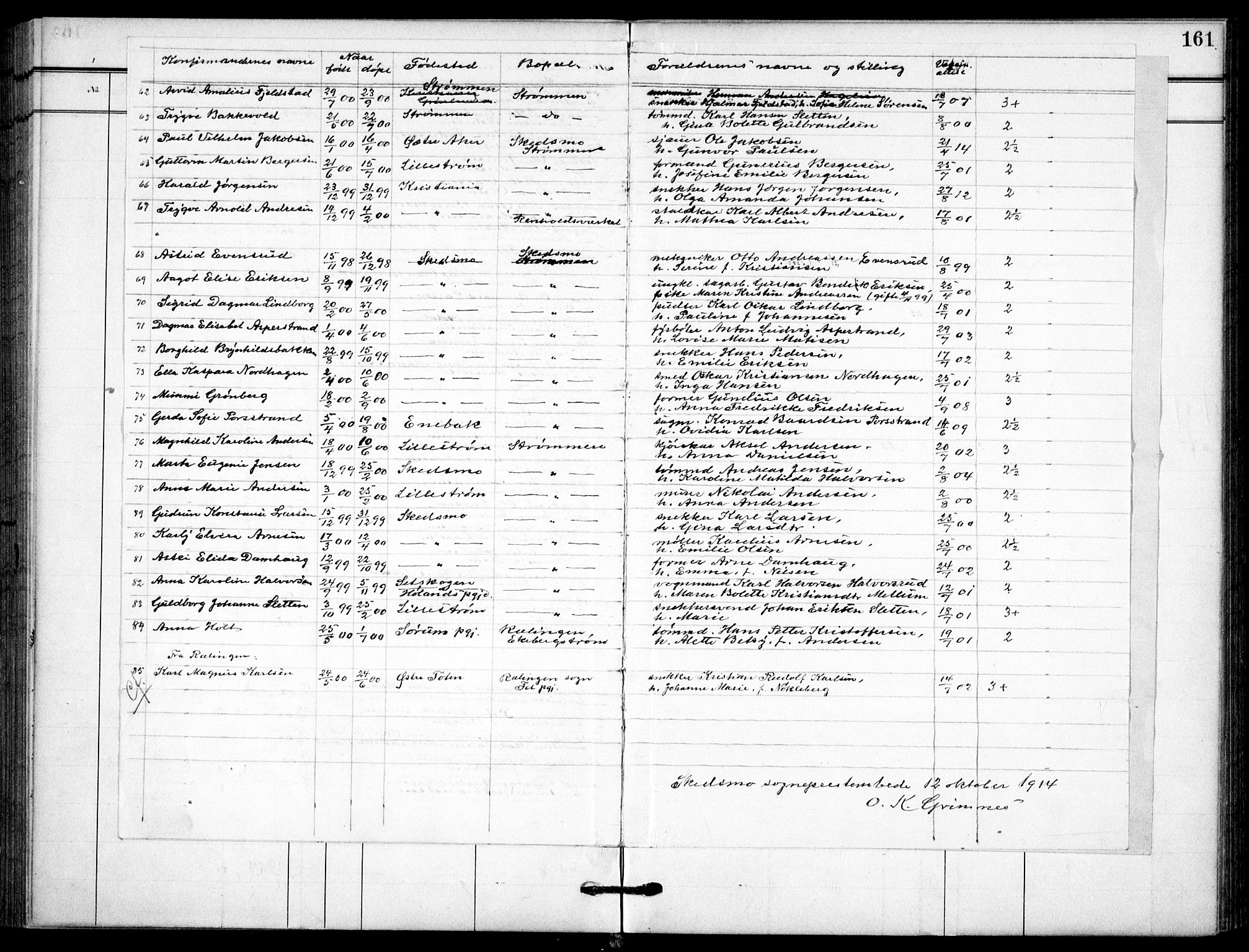 Skedsmo prestekontor Kirkebøker, AV/SAO-A-10033a/F/Fc/L0001: Parish register (official) no. III 1, 1908-1916