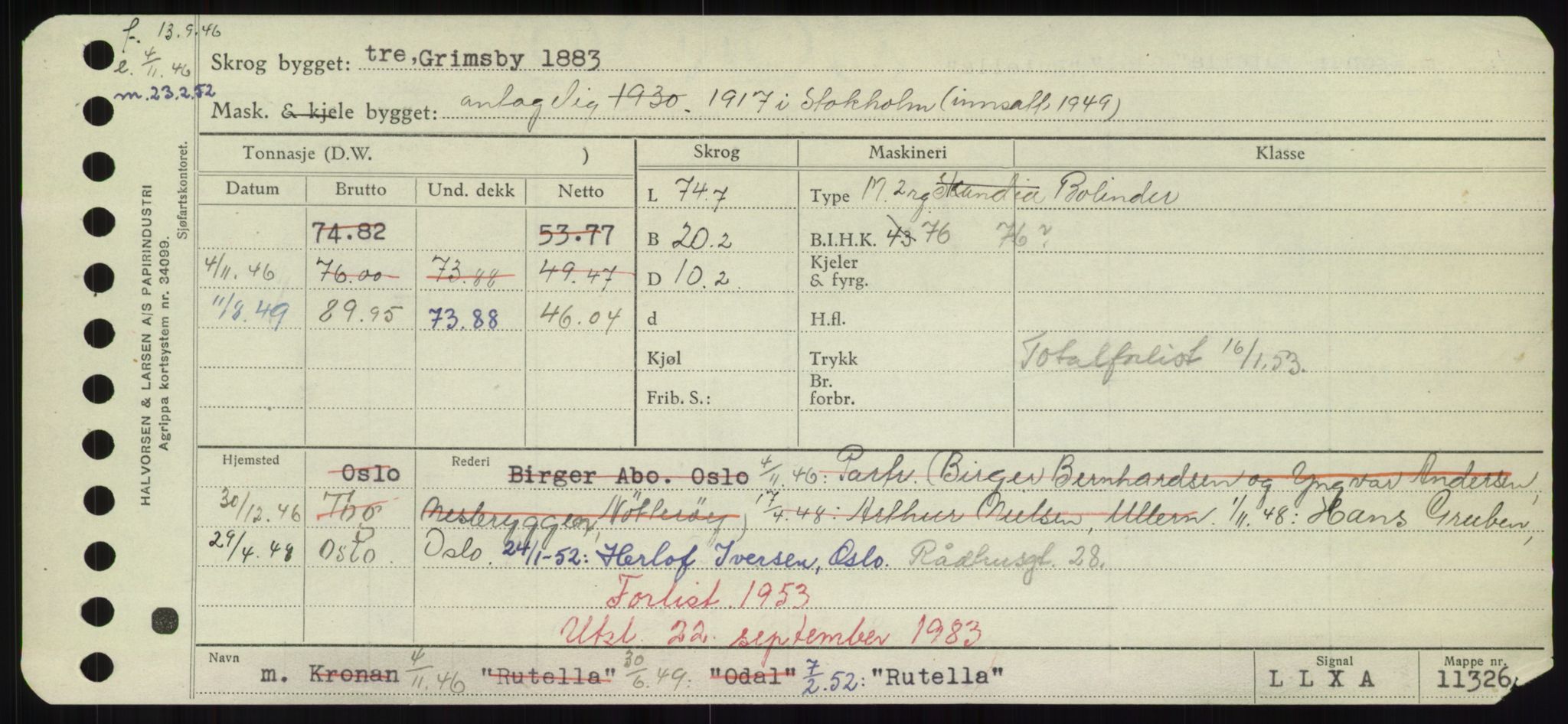 Sjøfartsdirektoratet med forløpere, Skipsmålingen, RA/S-1627/H/Hd/L0031: Fartøy, Rju-Sam, p. 343