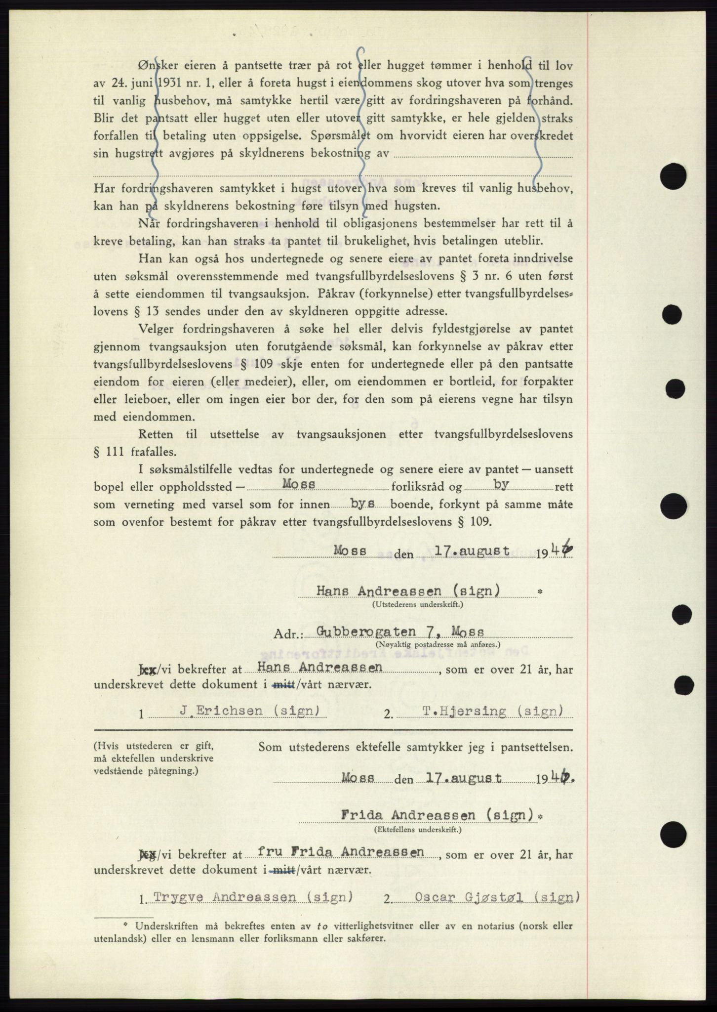 Moss sorenskriveri, SAO/A-10168: Mortgage book no. B15, 1946-1946, Diary no: : 1928/1946