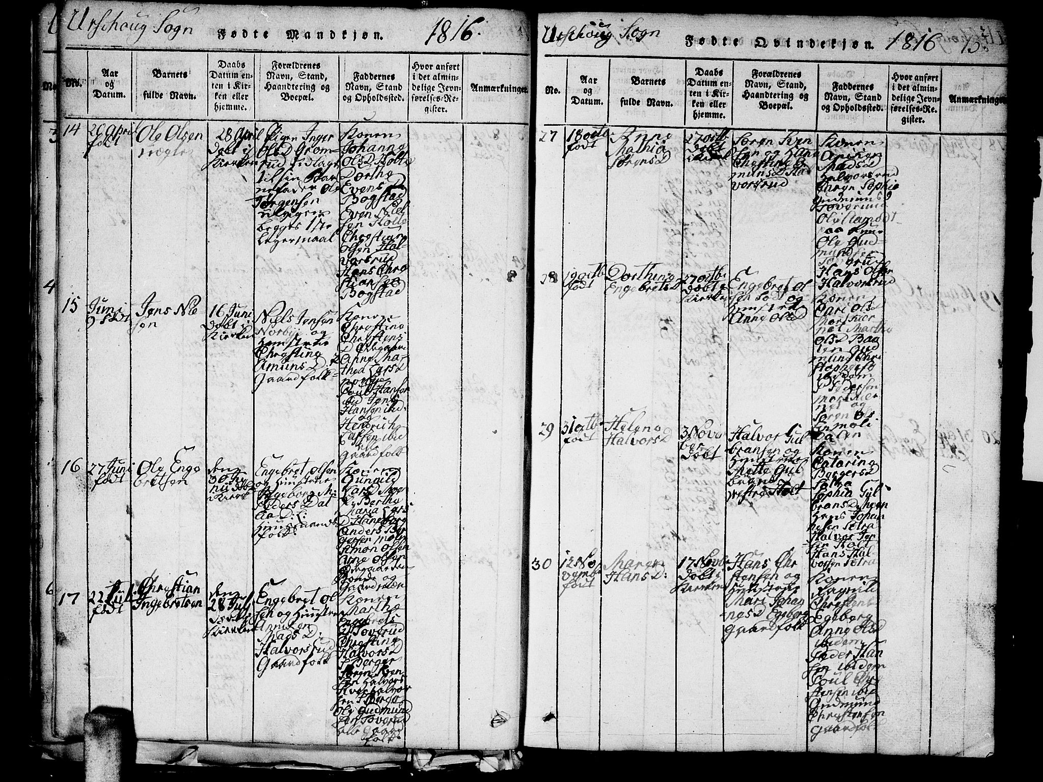 Aurskog prestekontor Kirkebøker, AV/SAO-A-10304a/G/Ga/L0001: Parish register (copy) no. I 1, 1814-1829, p. 15